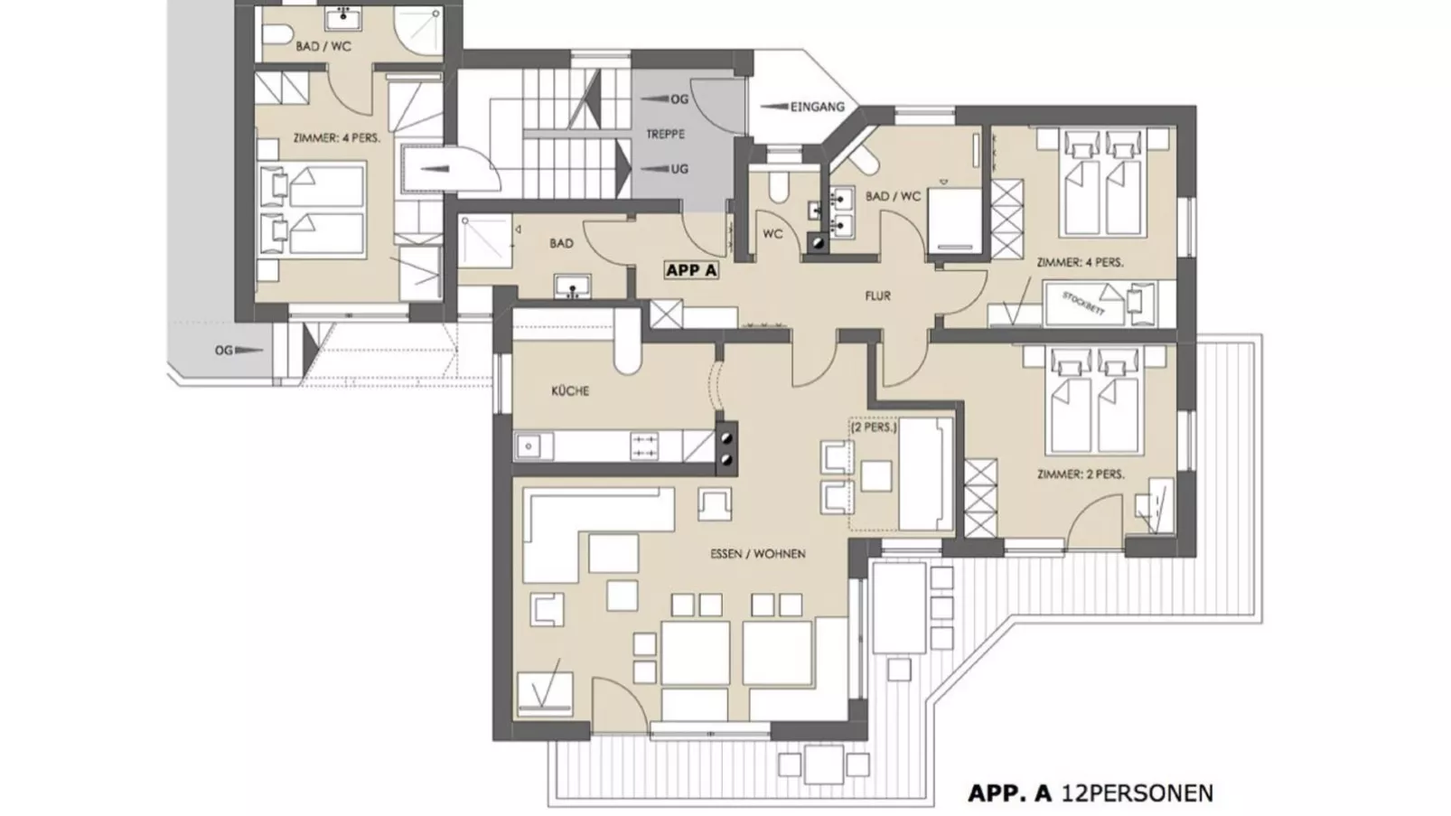 Alpensteinbock Saalbach L-Plattegrond