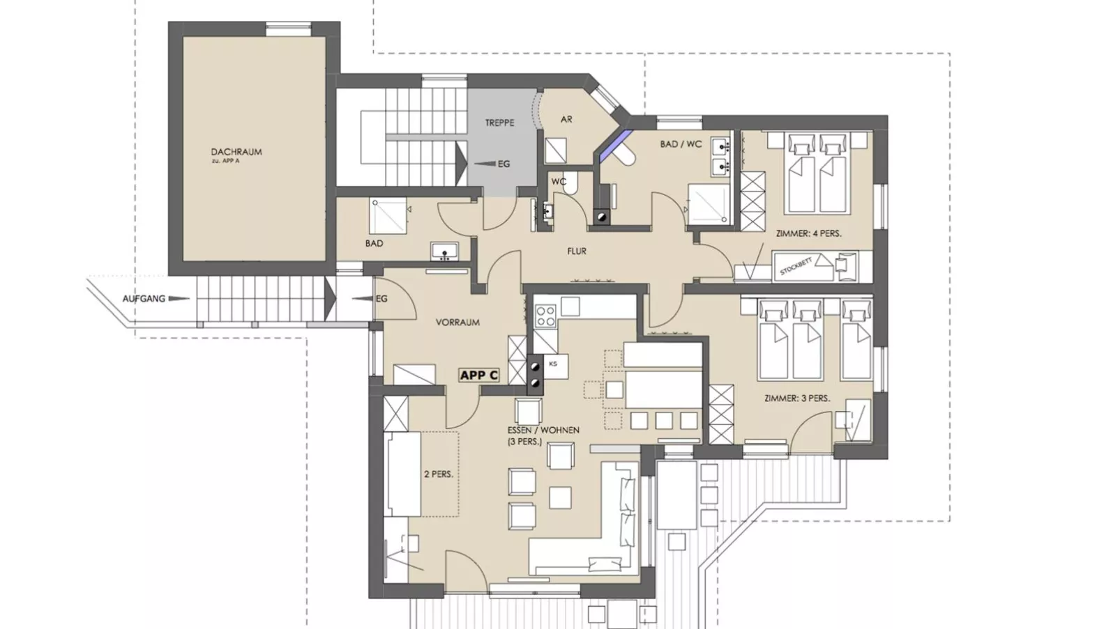 Alpensteinbock Saalbach L-Plattegrond