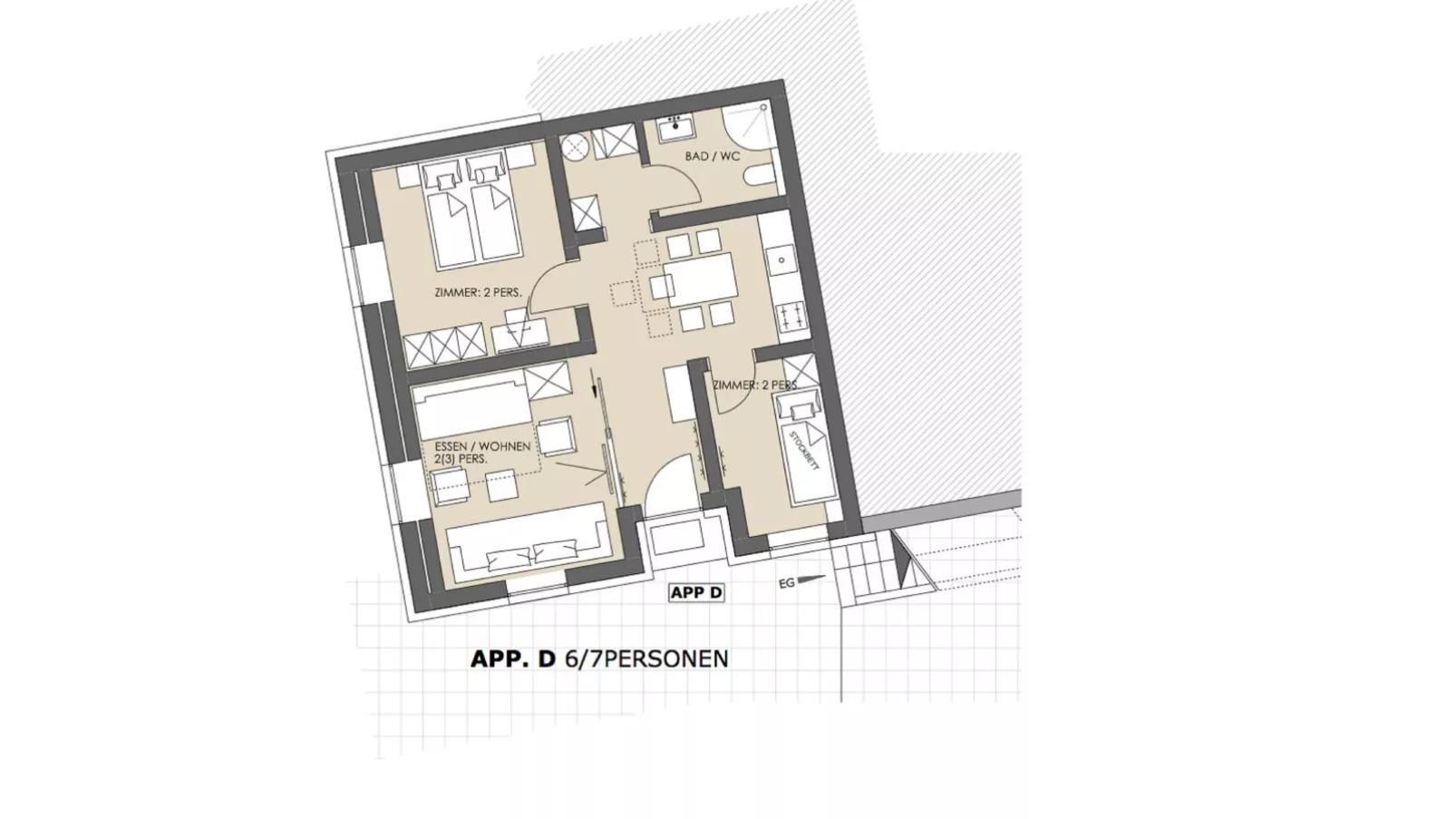 Alpensteinbock Saalbach D-Plattegrond
