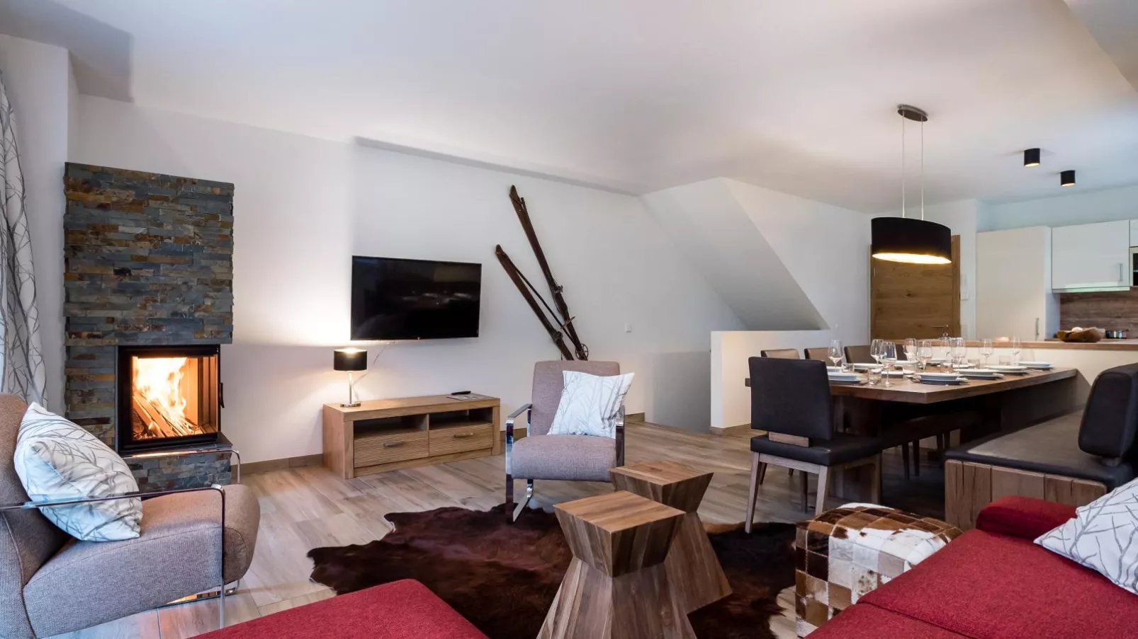 Chalet Anna XL Leogang-Woonkamer