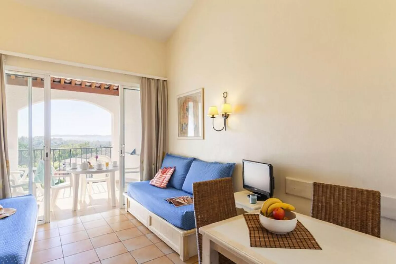 Residence Les Restanques du Golfe de St Tropez Grimaud - Studio 5 personnes - 1 coin nuit - Vue mer Standard - Woonkamer