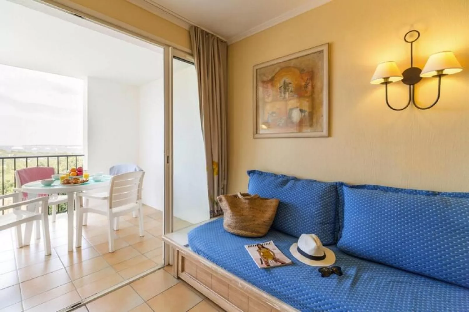 Residence Les Restanques du Golfe de St Tropez Grimaud - Studio 5 personnes - 1 coin nuit - Vue mer Standard - Woonkamer