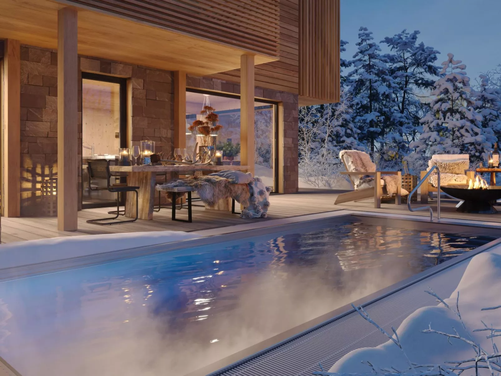 Villa # 5a mit Sauna & Pool-Buiten
