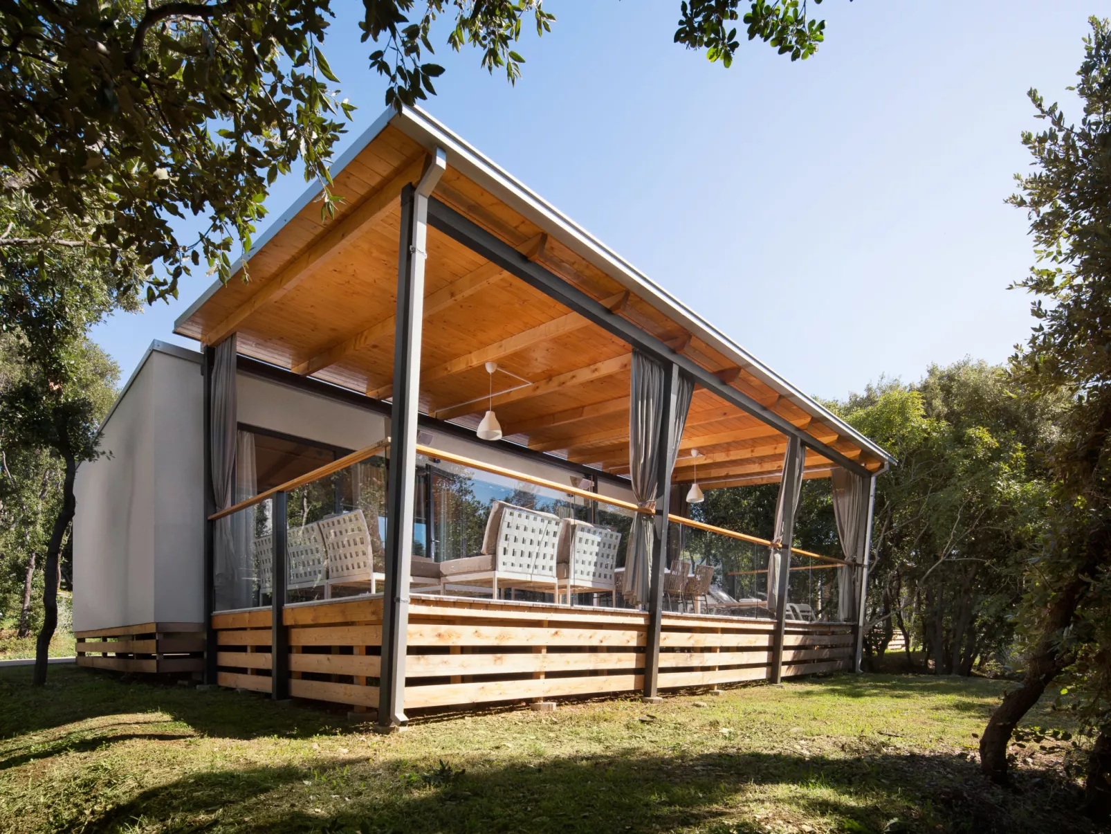 Mobilhome Beach Villa-Buiten