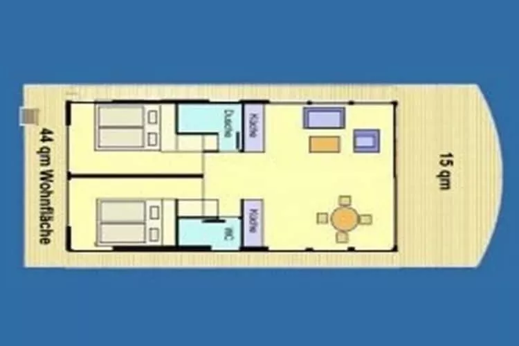 Floating 44 / Boot 7 / 4 Personen-Plattegrond
