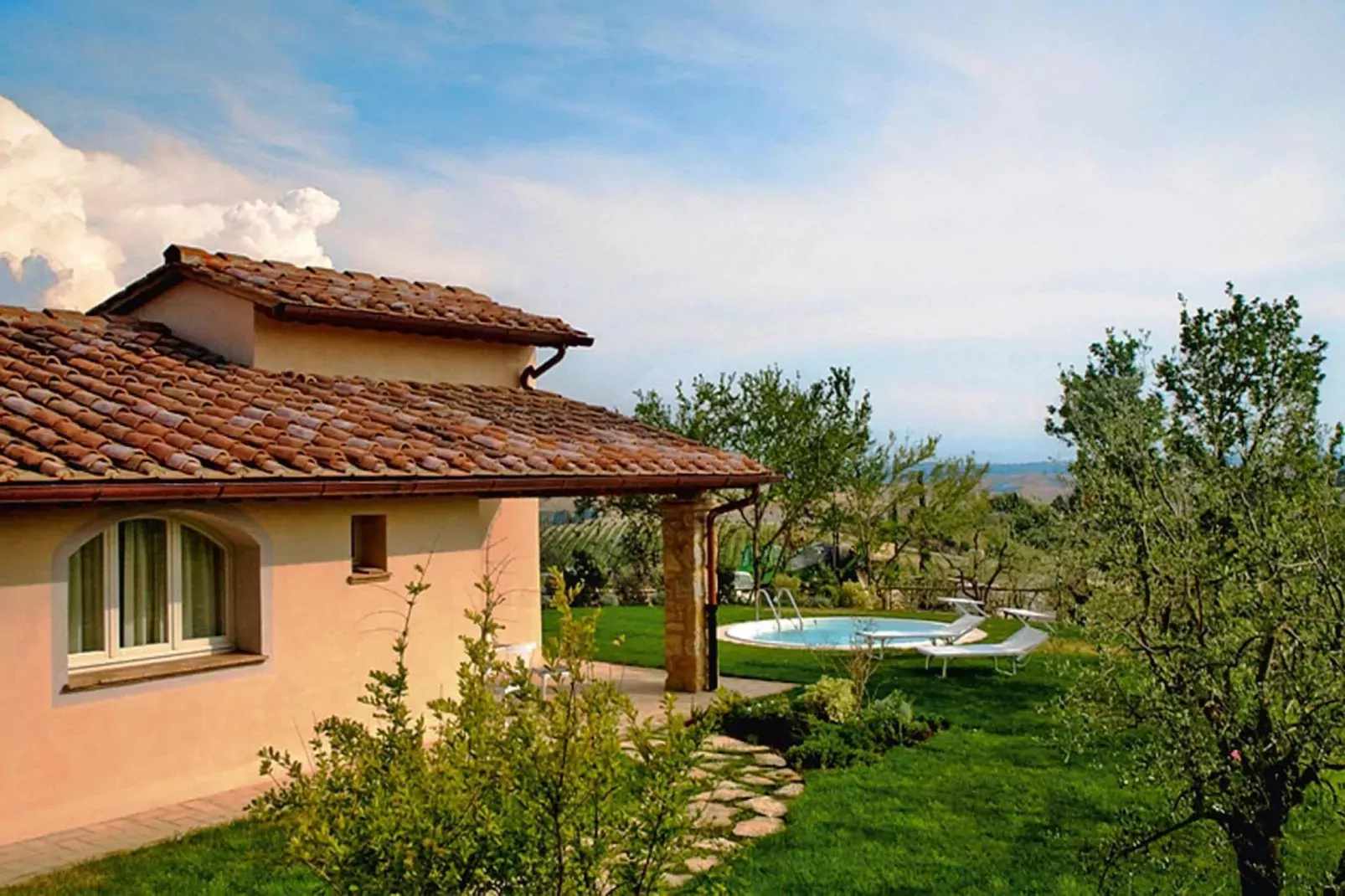Ferienanlage Borgo della Meliana Gambassi Terme Typ Cottage Pool-Buitenkant zomer