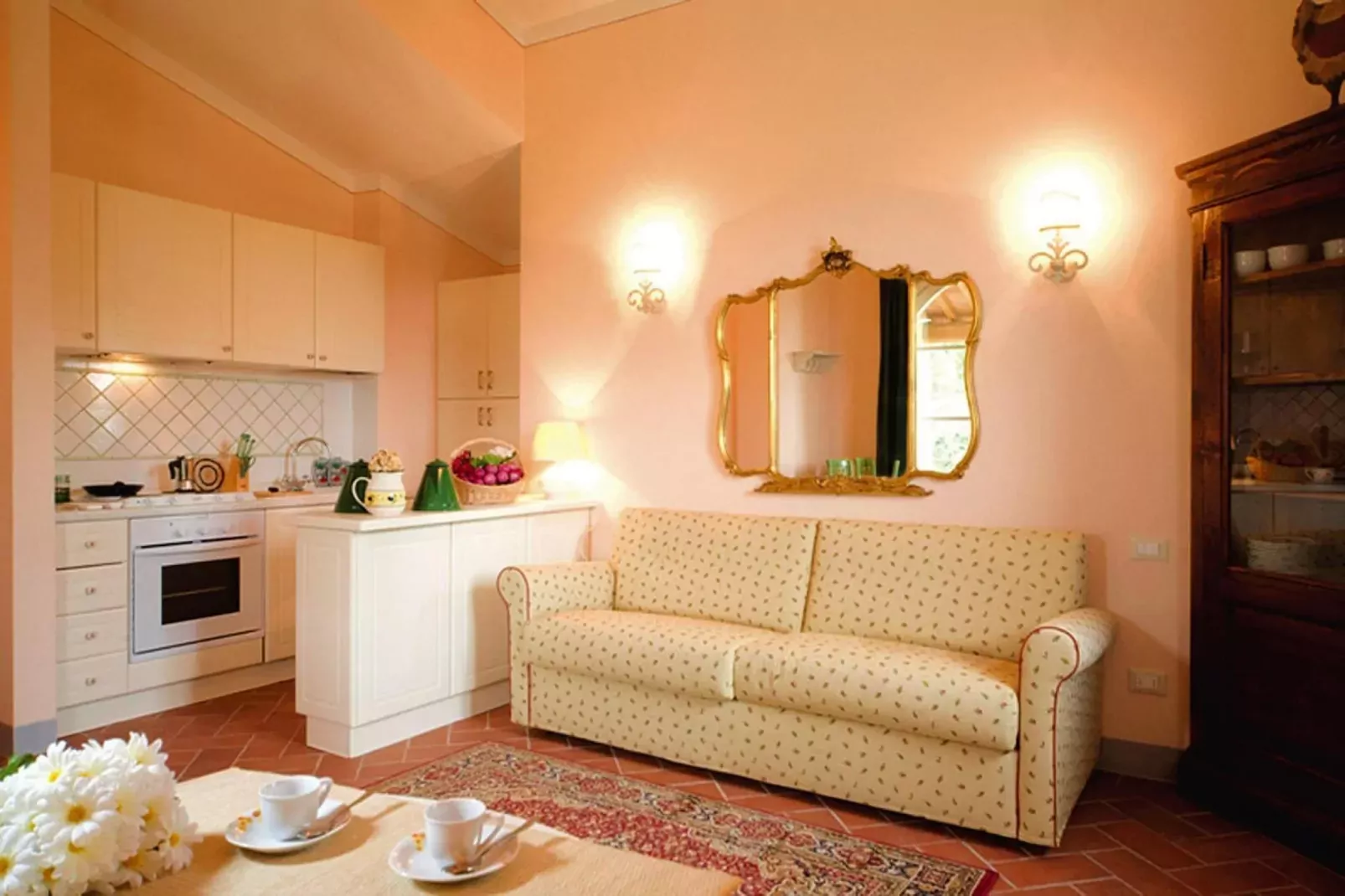 Ferienanlage Borgo della Meliana Gambassi Terme Typ Cottage Pool-Woonkamer
