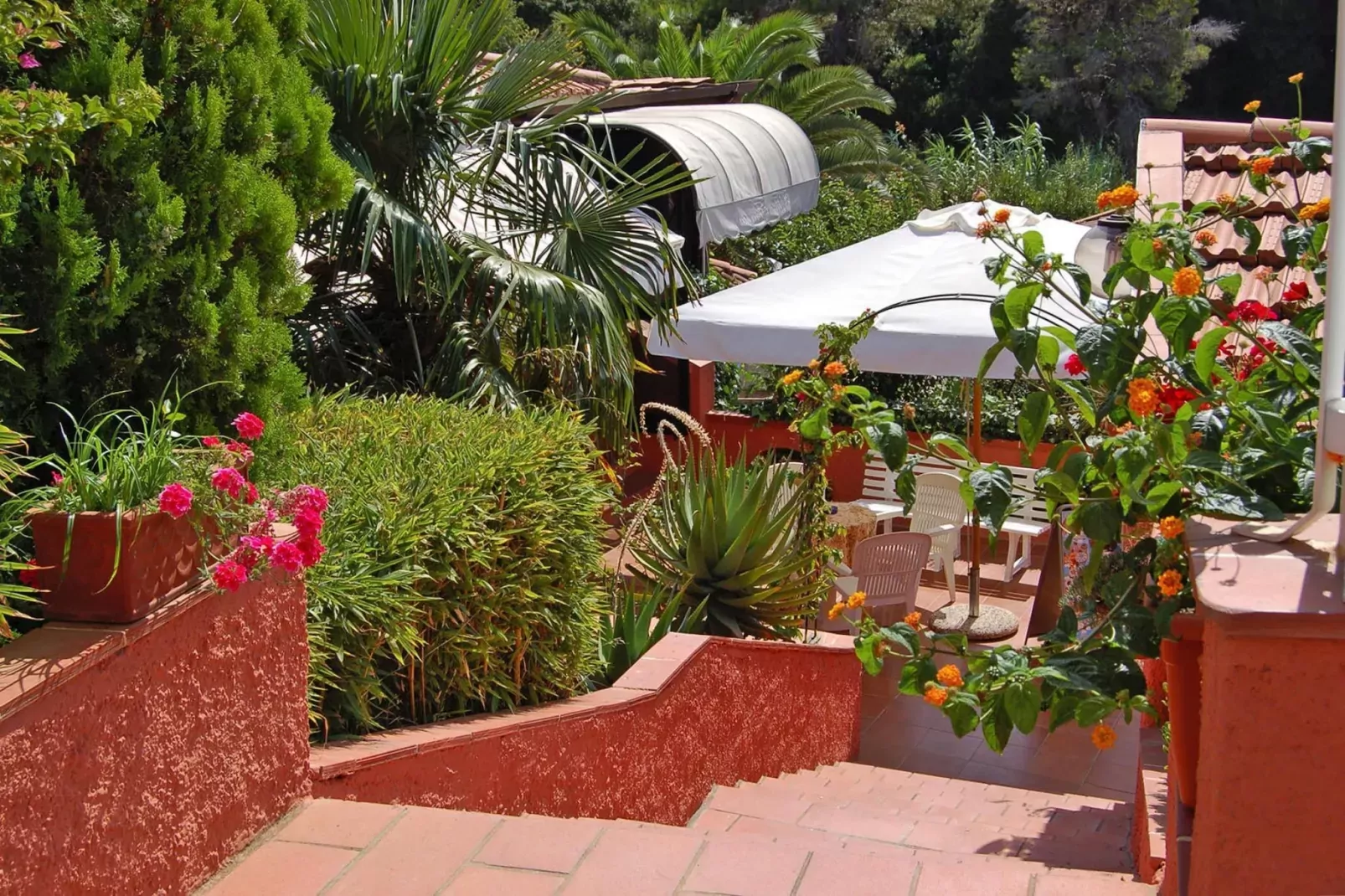 Apartments Villa Franca, Capoliveri-Bilo 3- piano terra o primo piano-Tuinen zomer