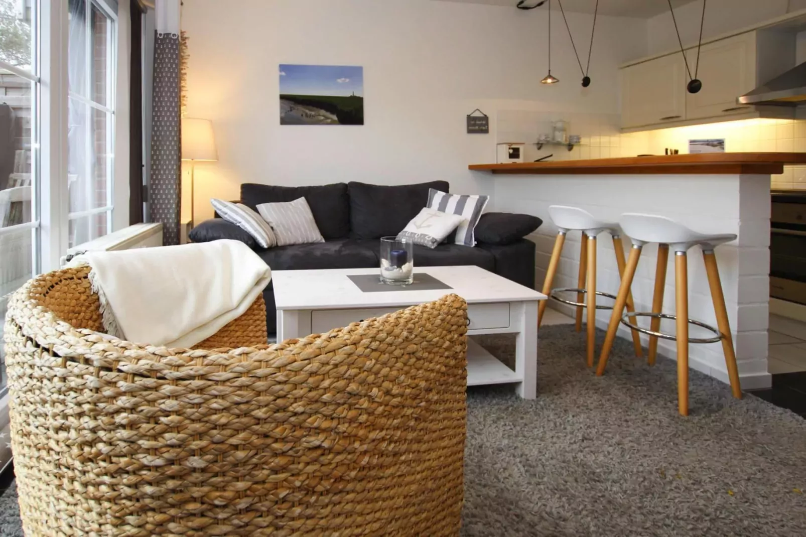 Ferienwohnung Tante Helene 3 Pers Garding-Woonkamer
