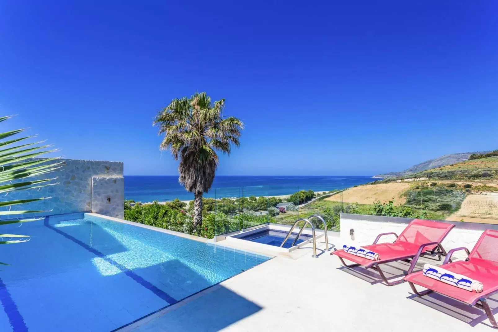 Villas Avra & Pyrgos, Episkopi-Villa Avra, ca. 120 qm, 6 pax-Zwembad