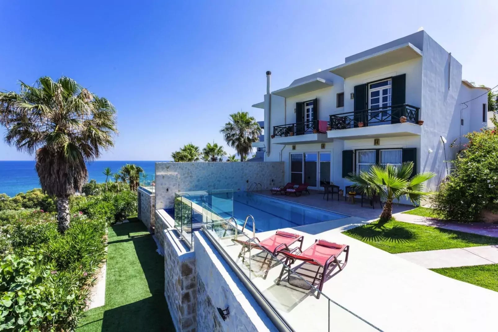Villas Avra & Pyrgos, Episkopi-Villa Avra, ca. 120 qm, 6 pax-Buitenkant zomer