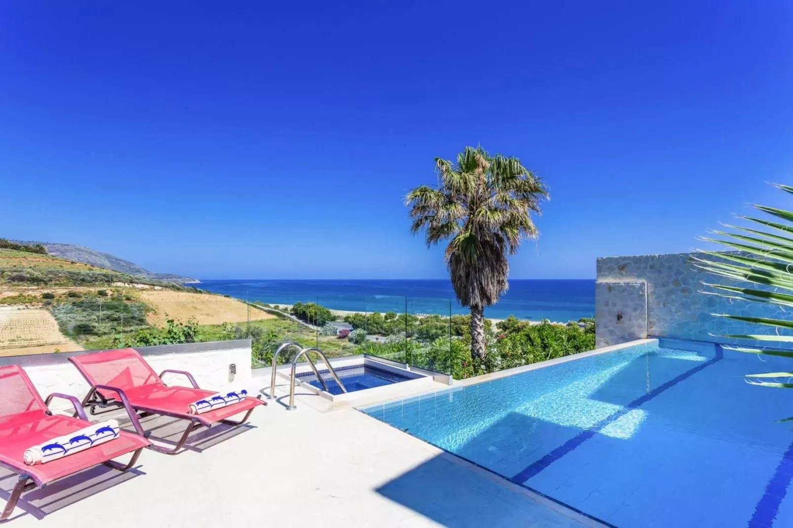 Villas Avra & Pyrgos, Episkopi-Villa Avra, ca. 120 qm, 6 pax-Zwembad