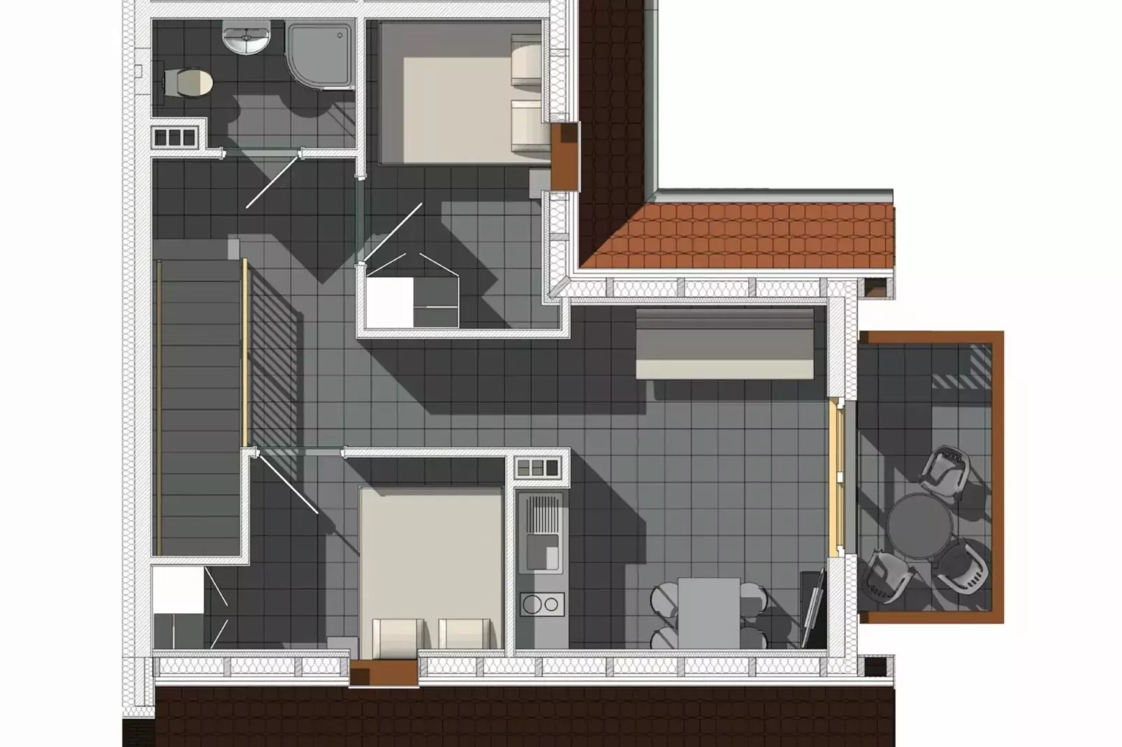 Apartamenty wakacyjne dla 4 osób Rewal-Plattegrond