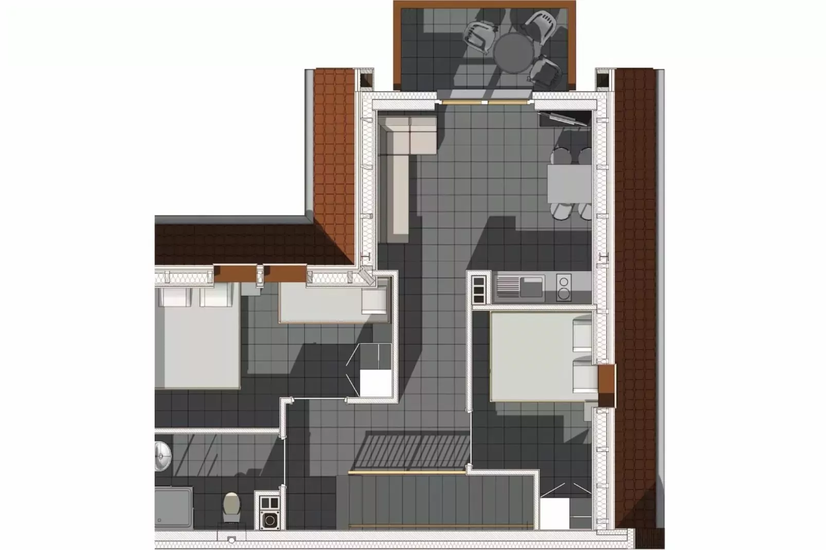 Apartamenty wakacyjne dla 5 osób Rewal-Plattegrond