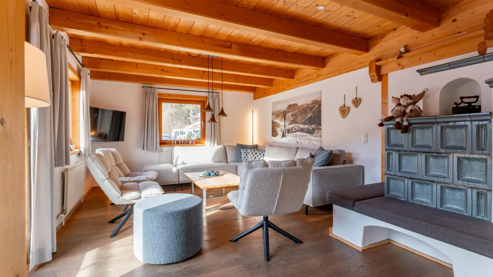 Chalet Huski Viehhofen-Woonkamer