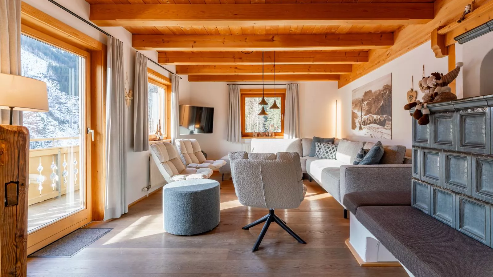Chalet Huski Viehhofen-Woonkamer