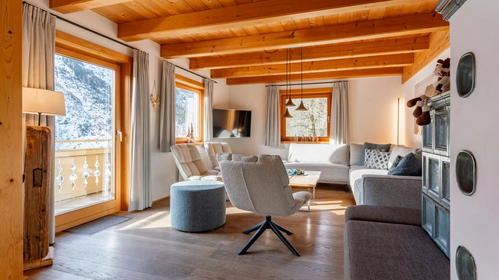 Chalet Huski Viehhofen-Woonkamer