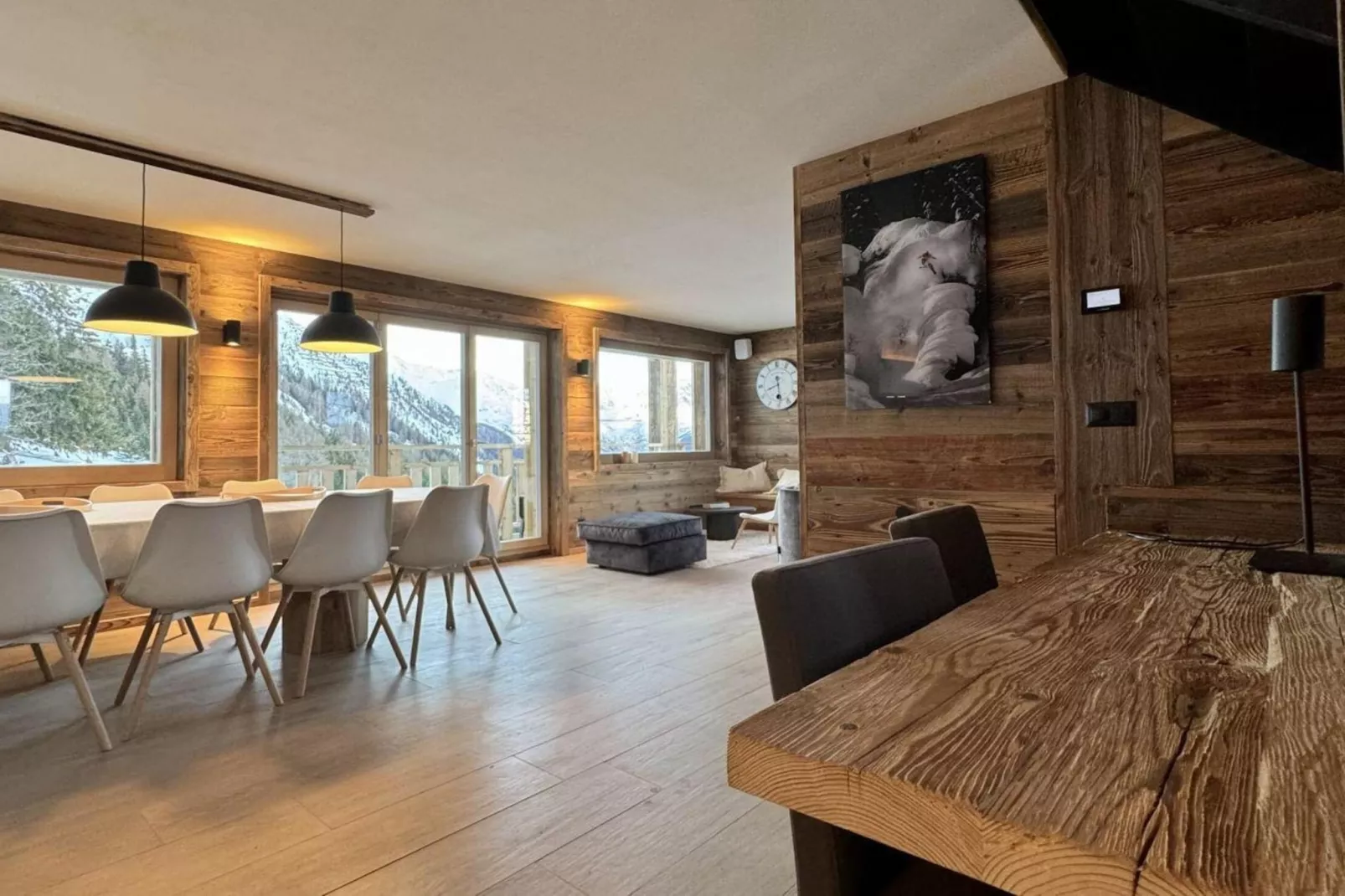 Paradis Perdu SKI IN & QUIET chalet 14 personnes-Woonkamer