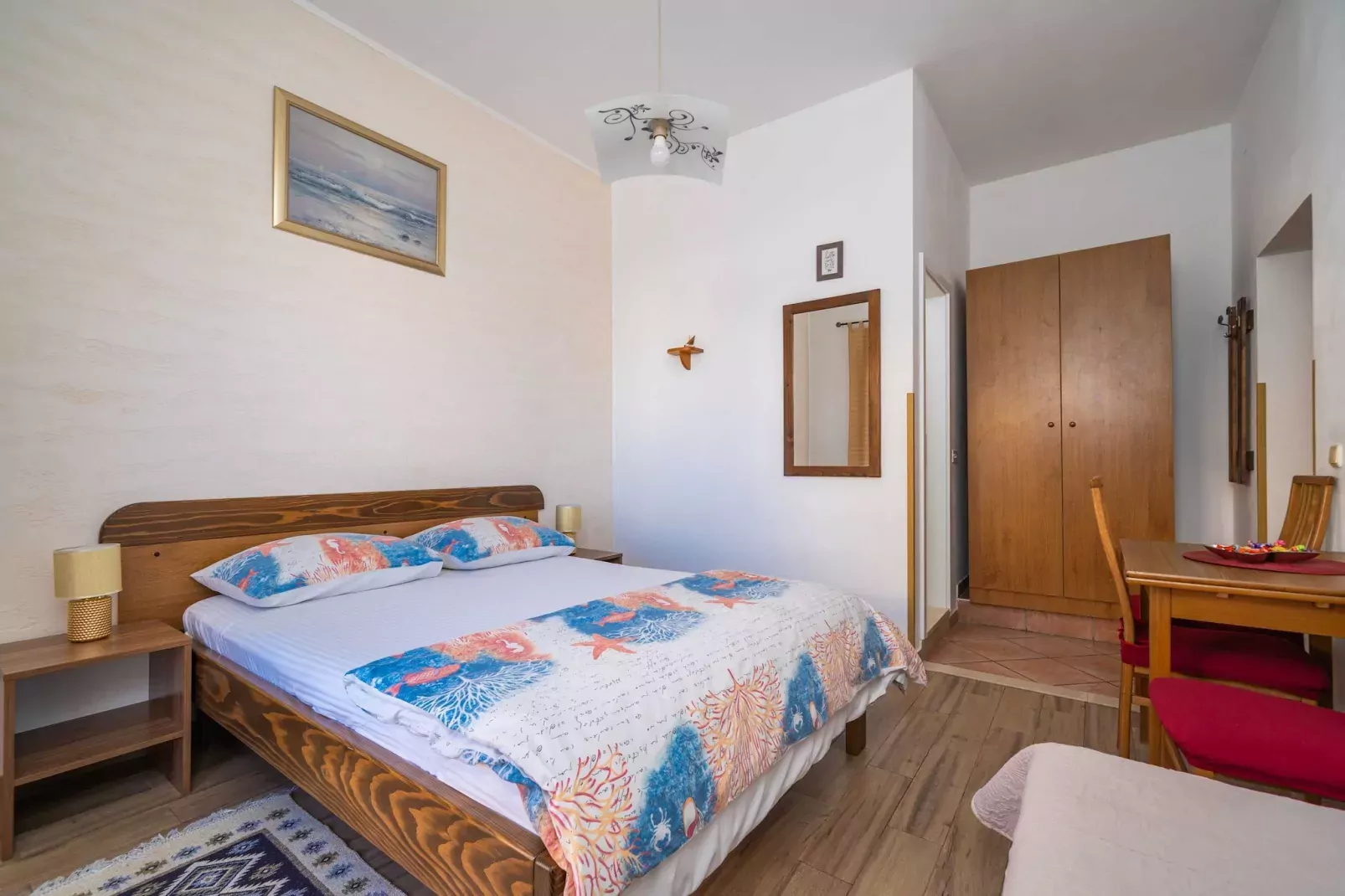 Apartments Senjo - Studio Apartment with Balcony with Side Sea View (Apartman 4)-Slaapkamer