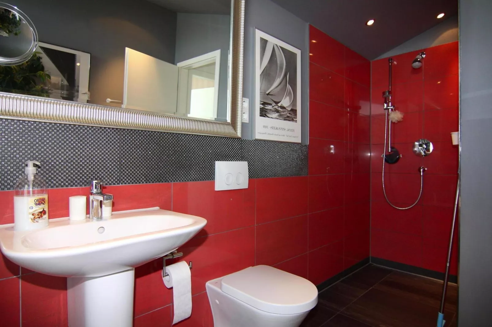 Appartementhaus Calmsailing Börgerende-Appartement 23 Meerblick 2 OG-Badkamer