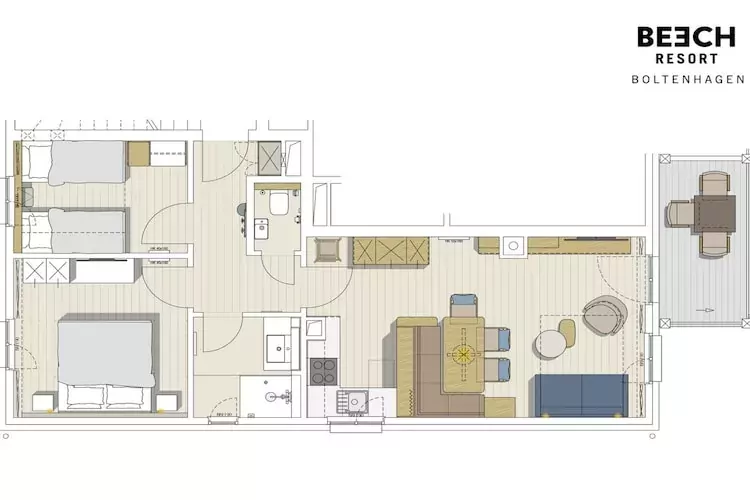 BEECH Resort Boltenhagen / Typ 2-Plattegrond