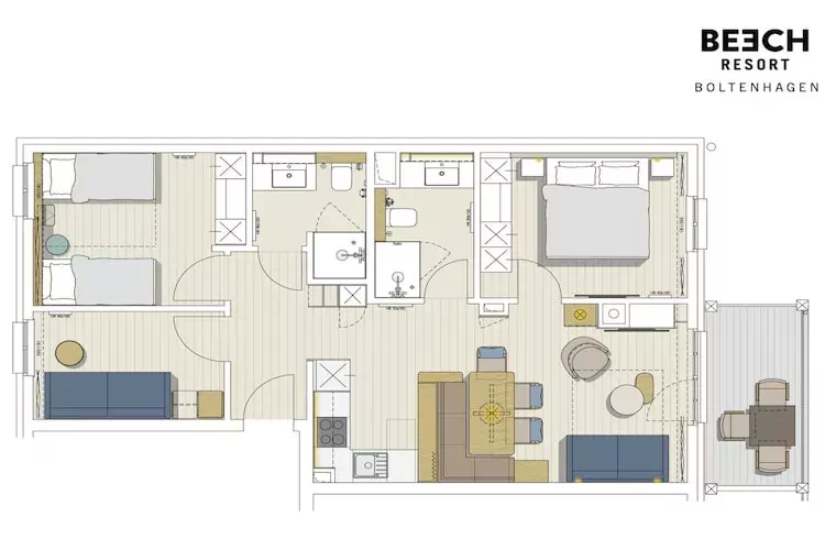 BEECH Resort Boltenhagen - Typ 3-Plattegrond
