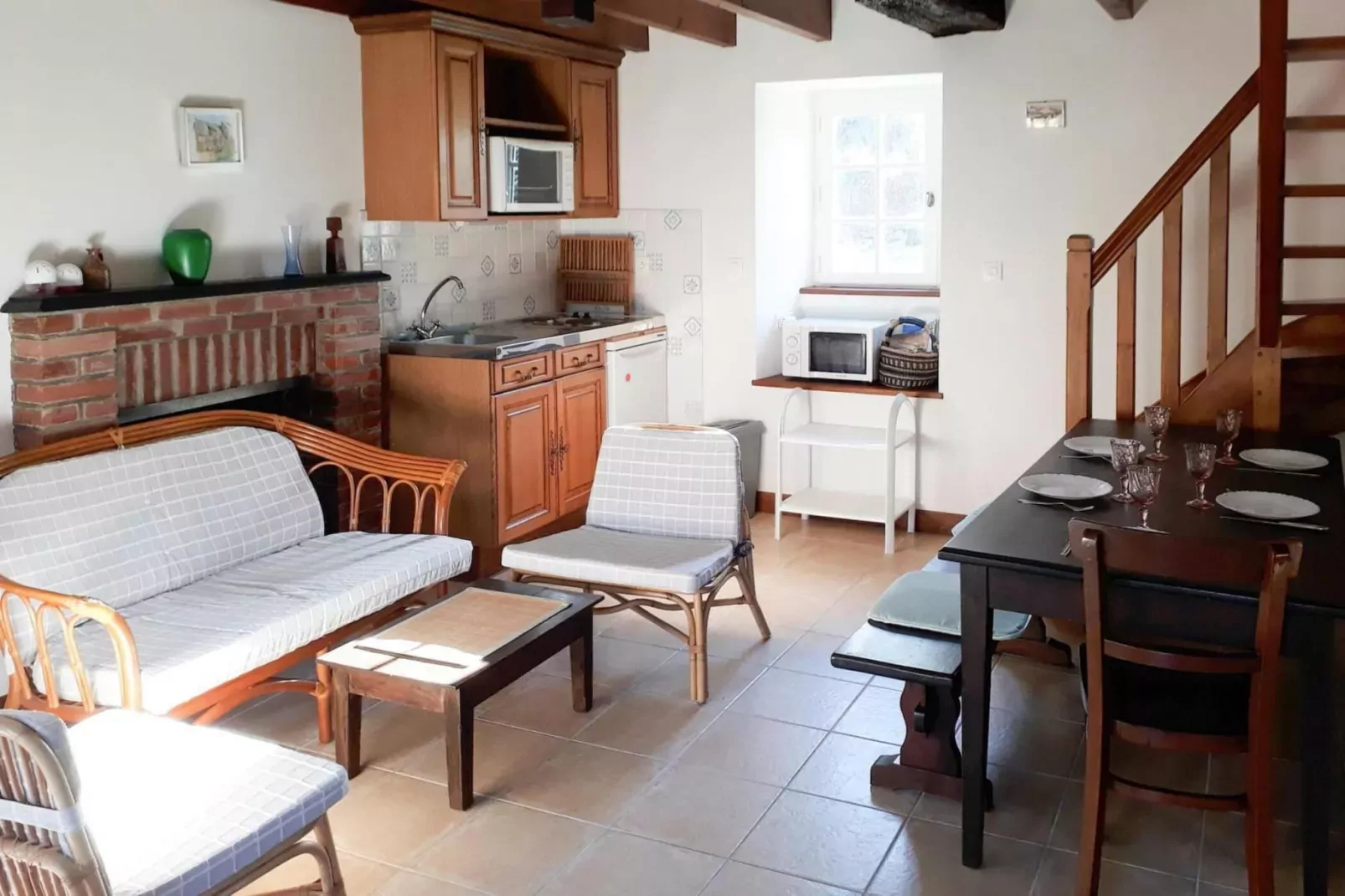 Maison de vacances 2 chambres Plurien-Woonkamer