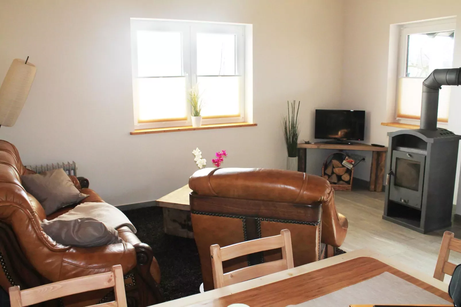 Ferienhaus Heidenholz-Woonkamer