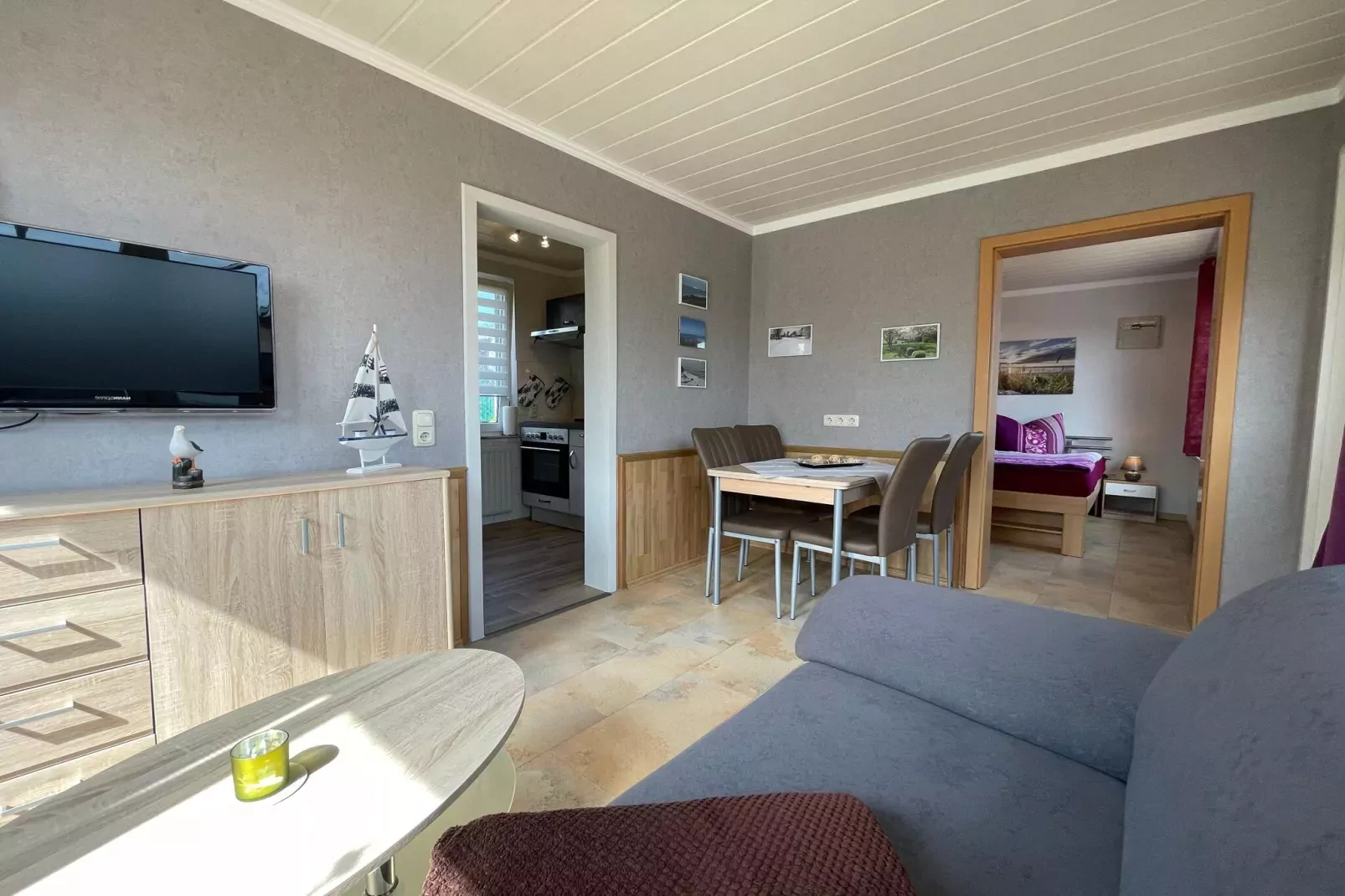 Gartenbungalow-Woonkamer