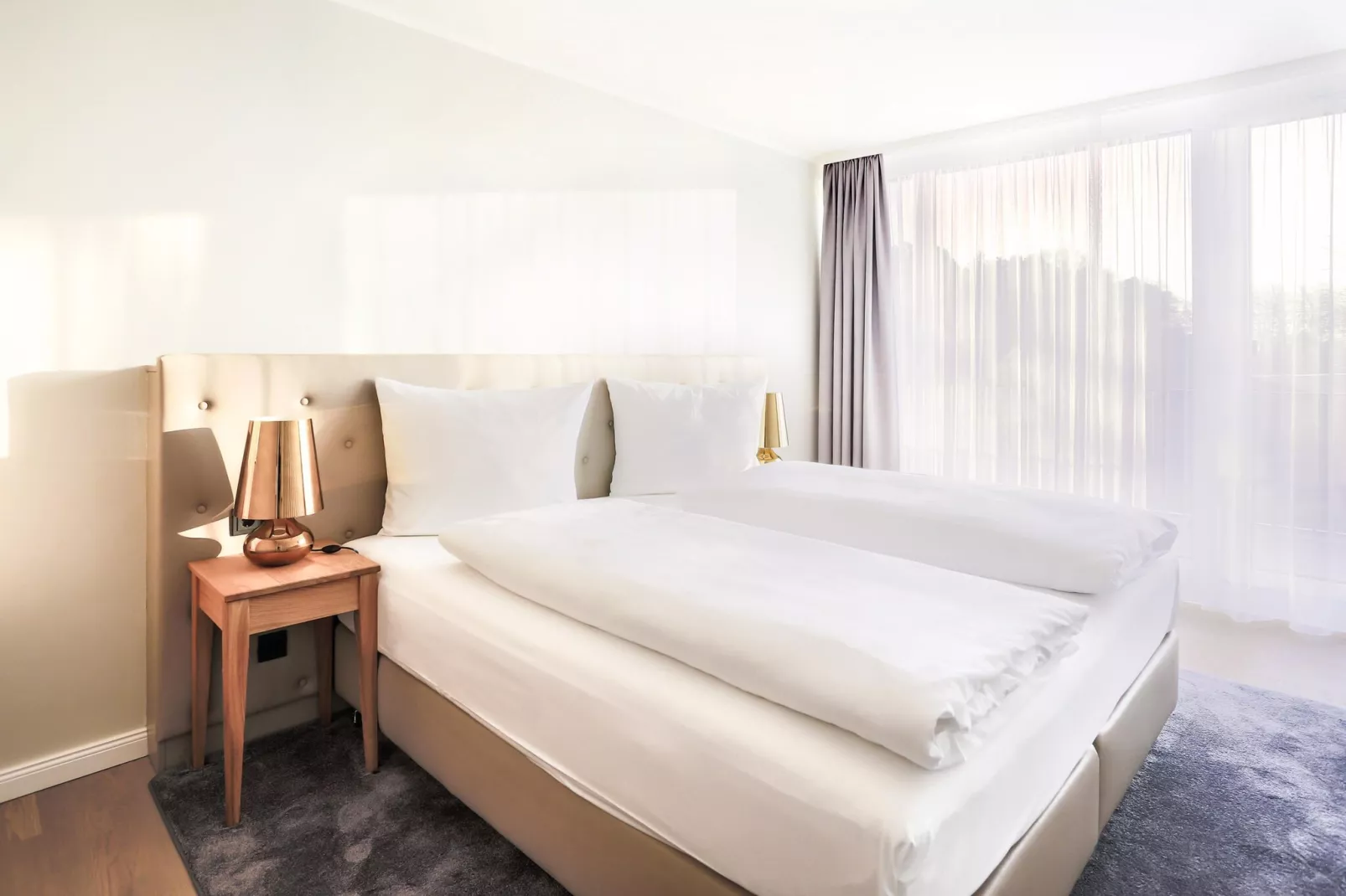 Apartments im MAREMÜRITZ Yachthafen Resort & Spa / Anker Penthouse Suite 2 Personen und 2 Kinder 3-15 Jahre-Slaapkamer