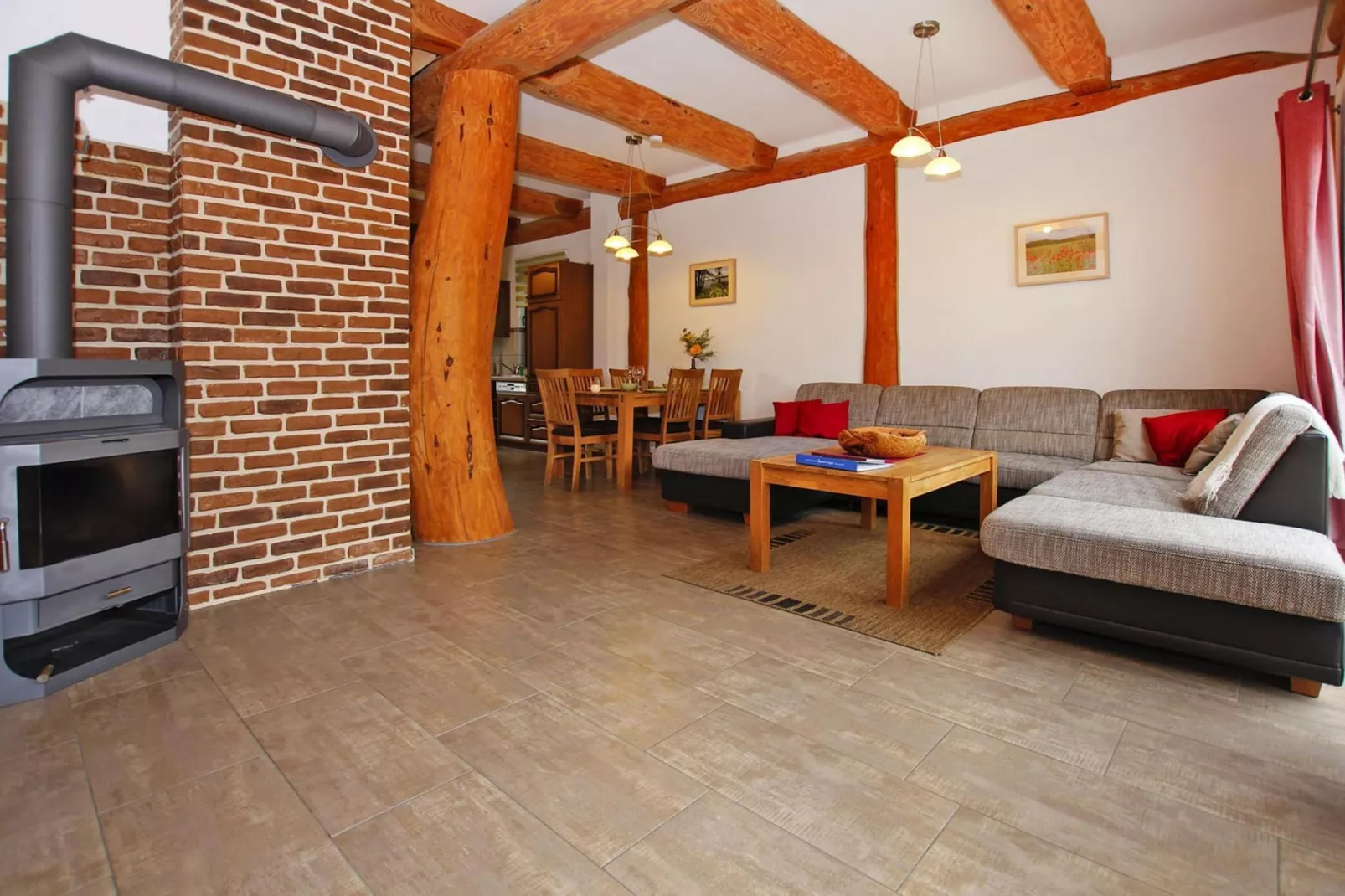 Ferienhaus Waldblick 85 qm-Woonkamer