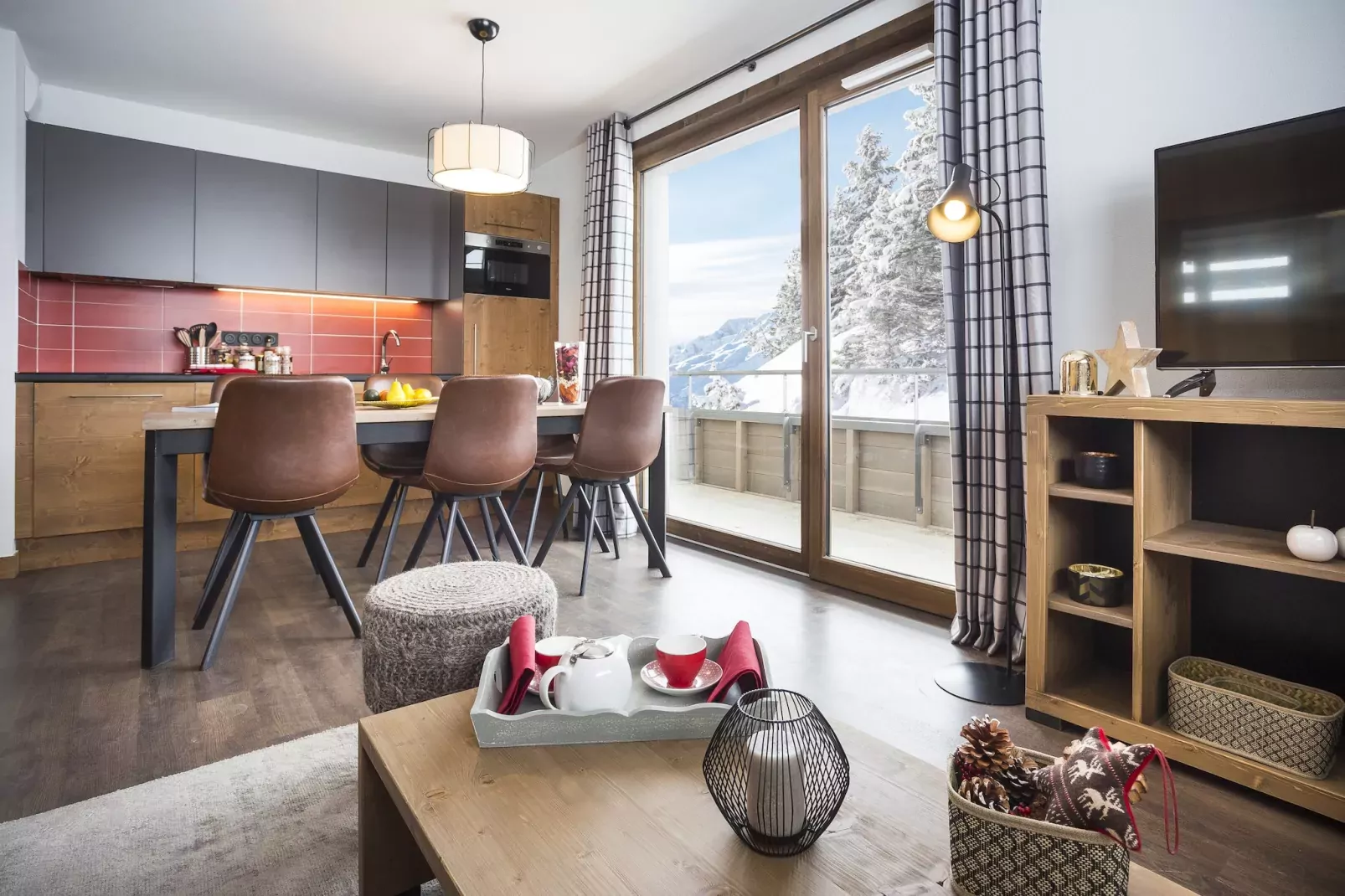 Résidence Les Chalets des Cimes 6-S8M-Eetkamer