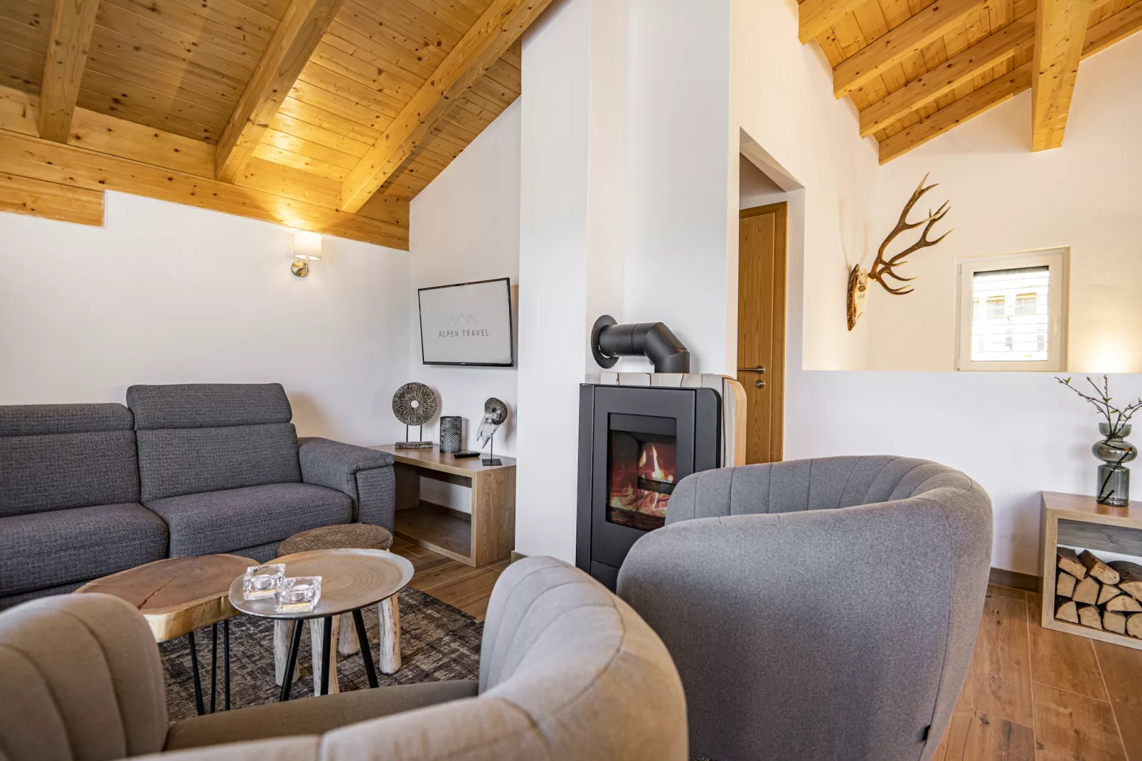 Deluxe Chalet-Woonkamer