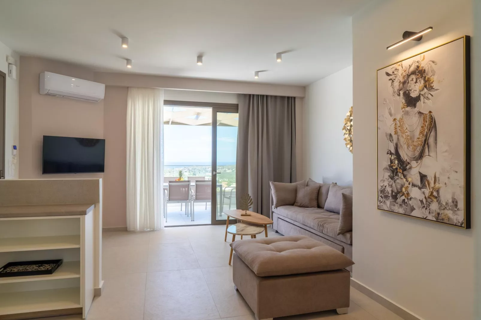Athel Panoramic view Villas Stavros-Woonkamer