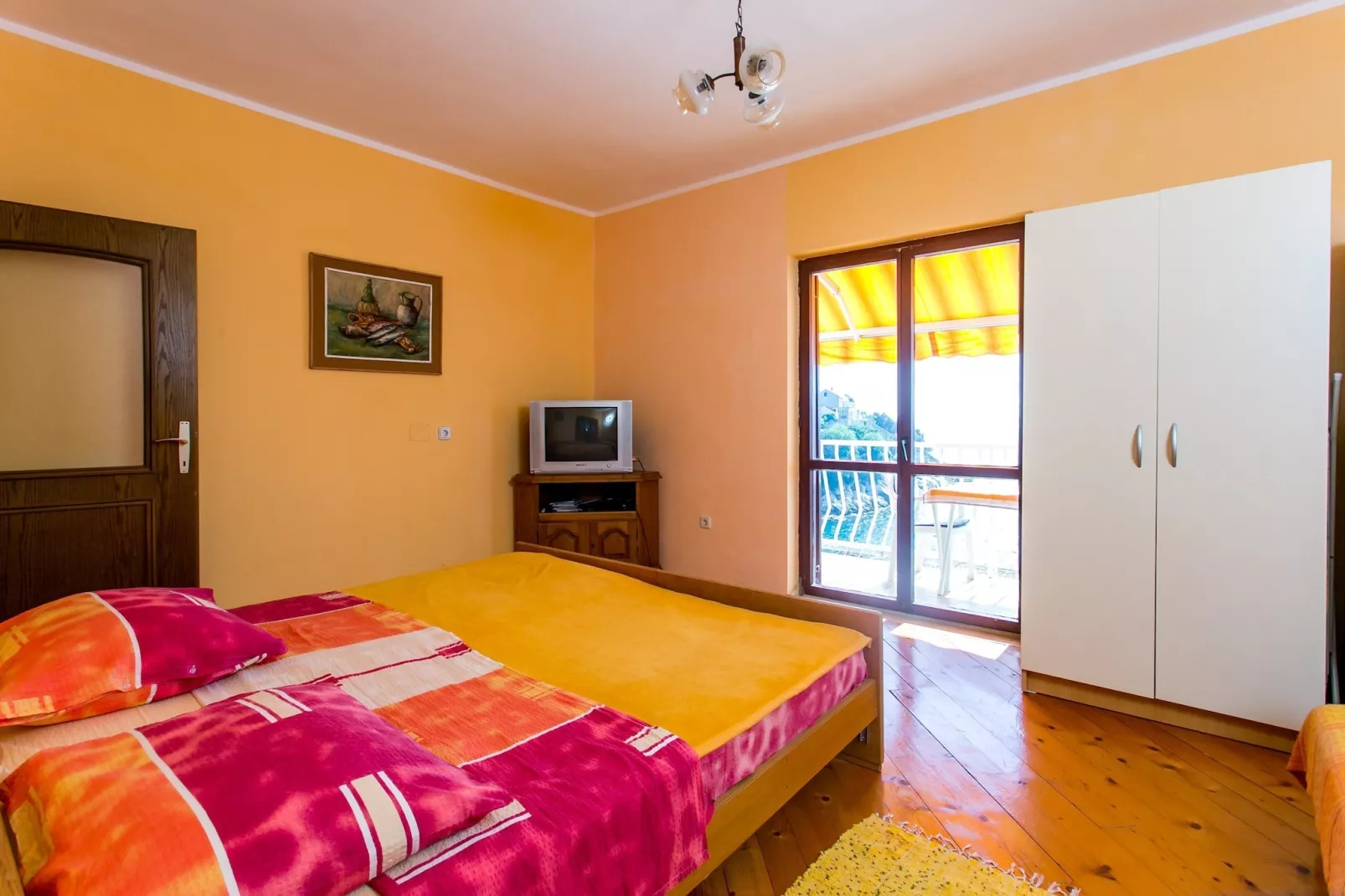 Apartments Neve - Two-Bedroom Apartment with Balcony and Sea View-Slaapkamer