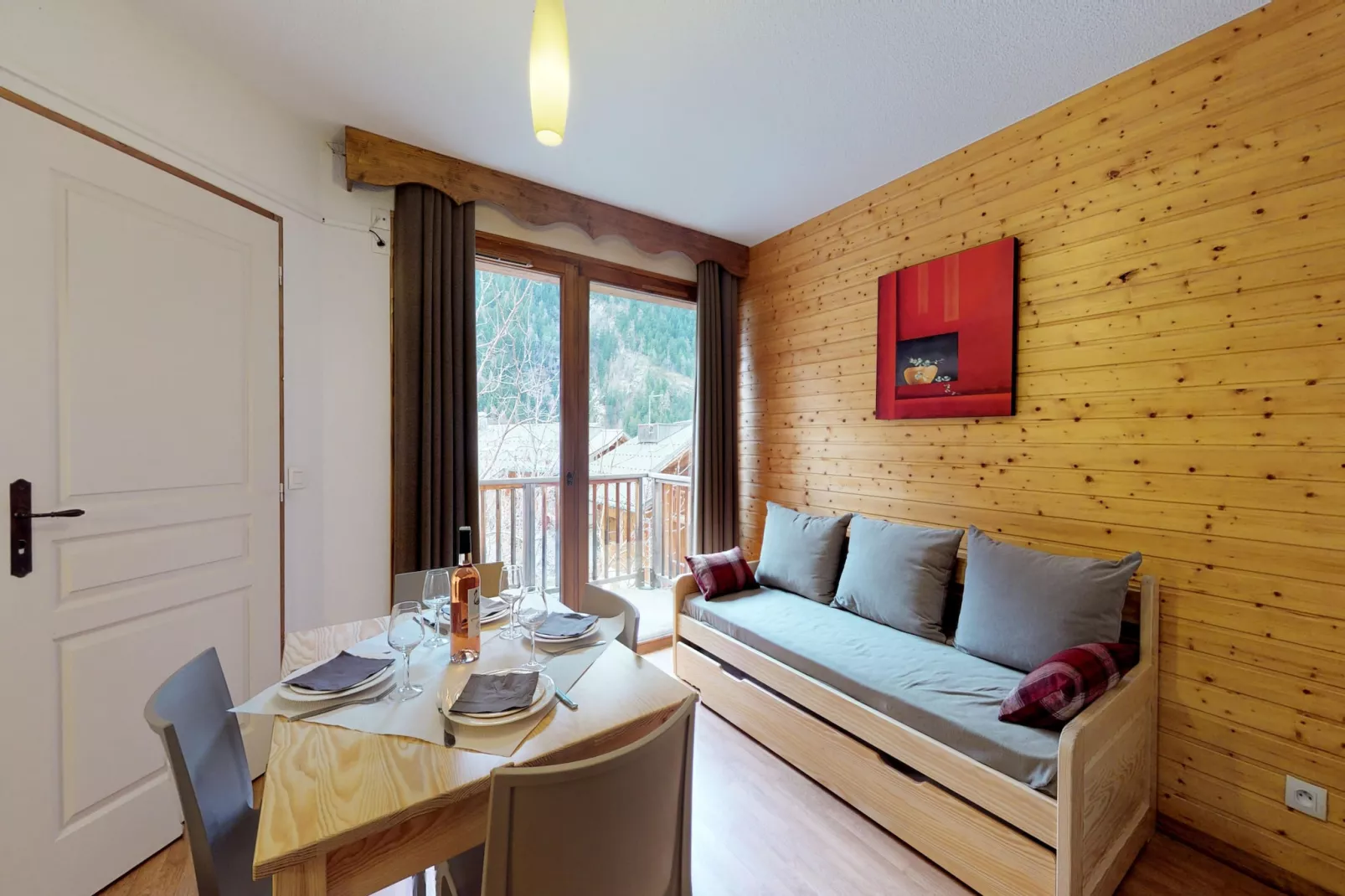 Hameau 4 201 - SPA & PISCINE appartement 4 pers-Woonkamer