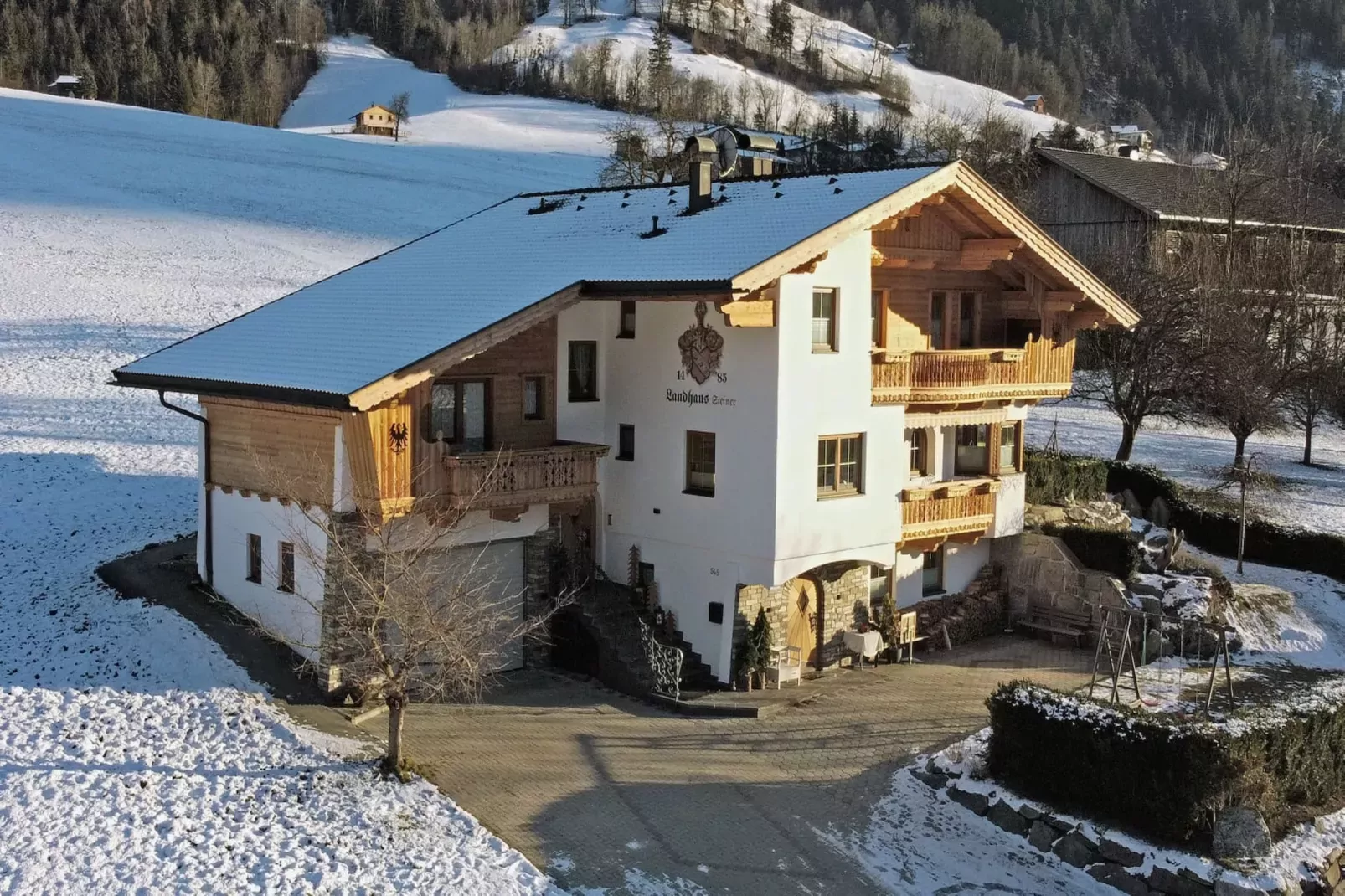 Exklusive Ferienwohnung mit Whirlpool-Exterieur winter