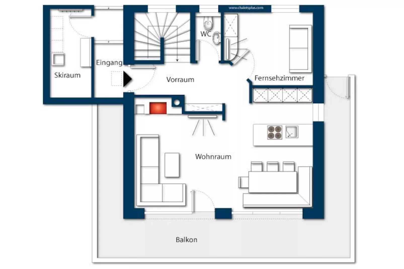 Nationalpark Chalet Keeseck-Plattegrond