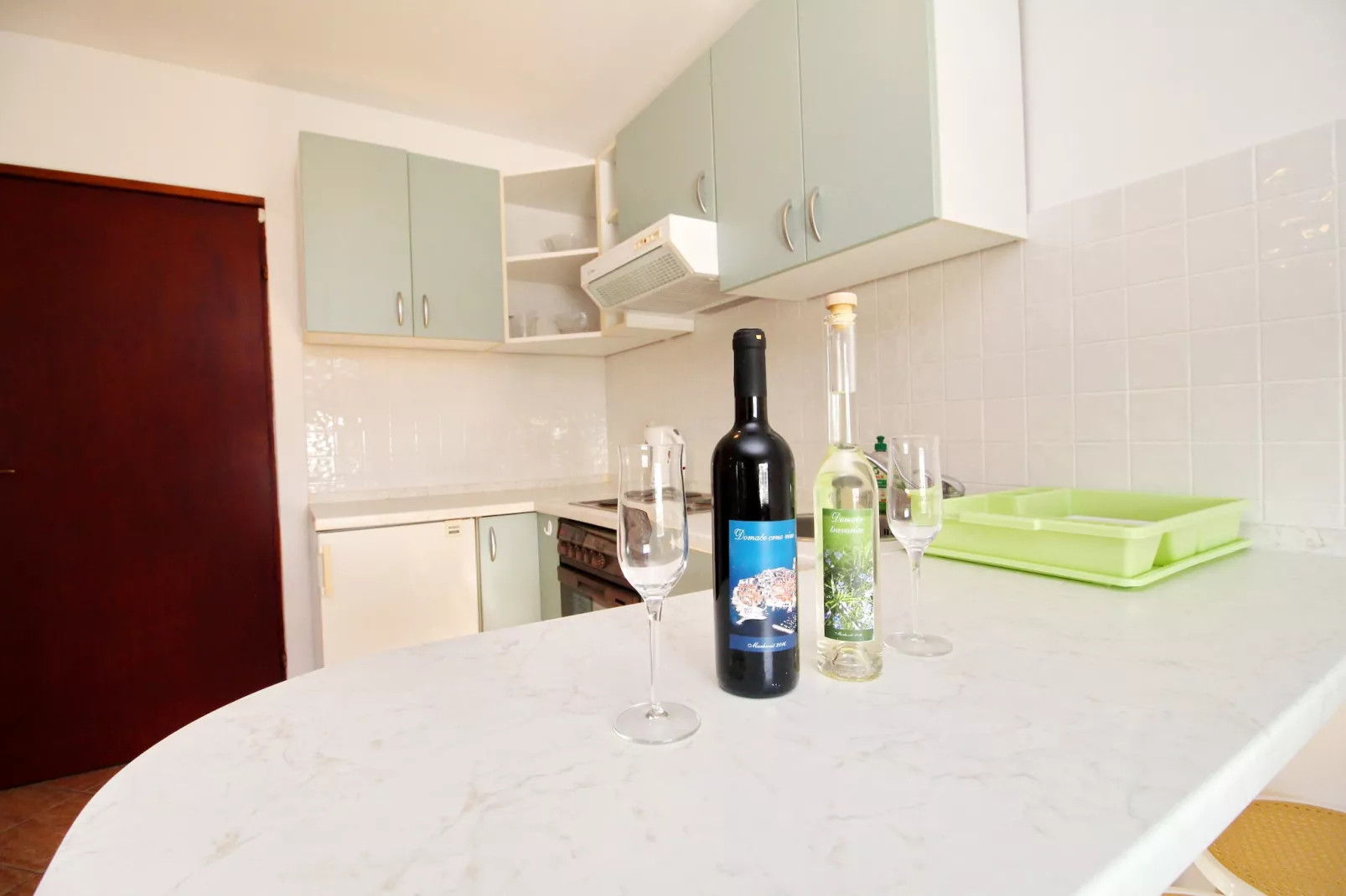 Apartments Marković Orebić- One Bedroom Apartment with Terrace and Sea View (A3)-Keuken