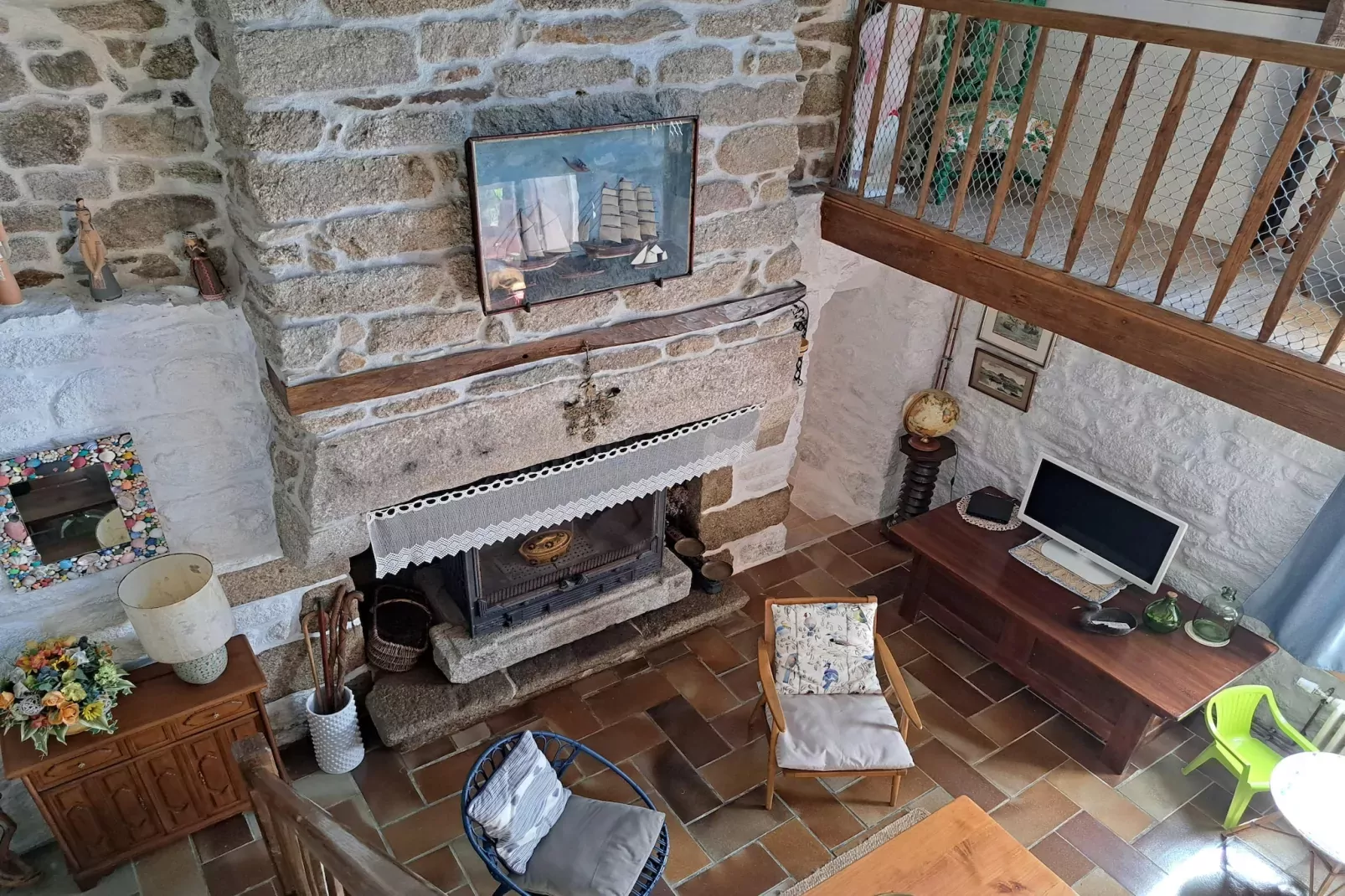 Granitsteinhaus in Strandnähe Trégunc-Woonkamer