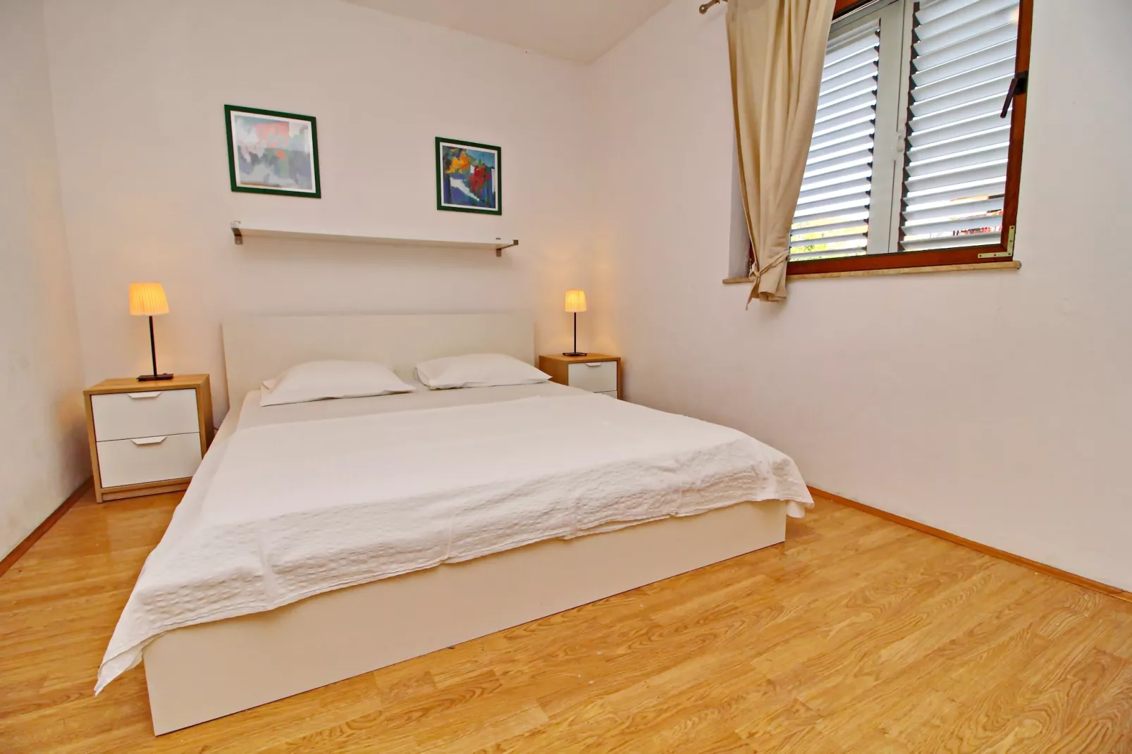 Apartments Marković Orebić-  Two Bedroom Apartment with Terrace and Garden View (A1)-Slaapkamer