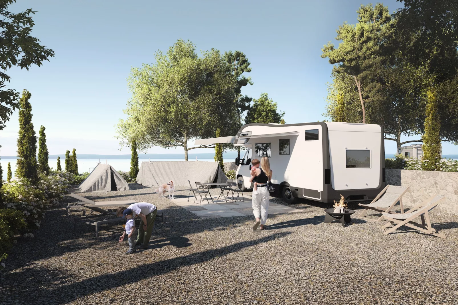Aminess ATEA Camping Resort - Njivice - PREMIUM Holiday home 5 Pers 34m2-Buitenkant zomer