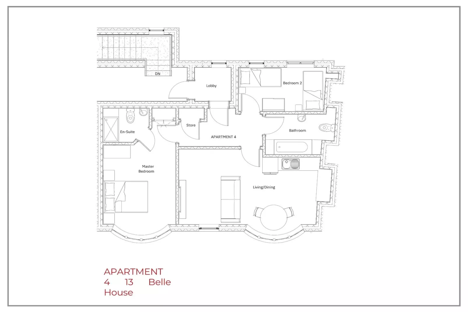 Belle House, Apt 4-Plattegrond