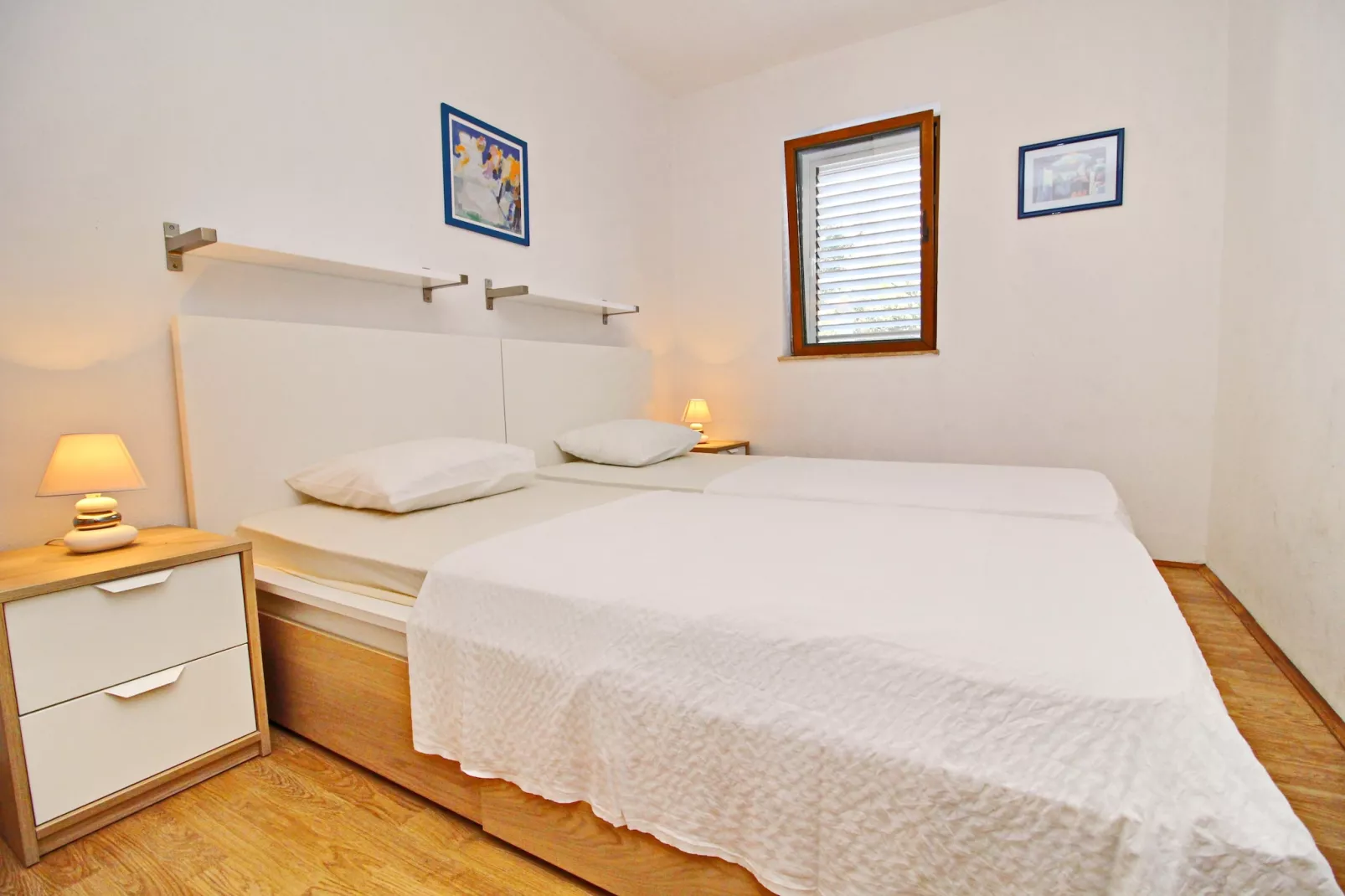 Apartments Marković Orebić-  Two Bedroom Apartment with Terrace and Garden View (A1)-Slaapkamer