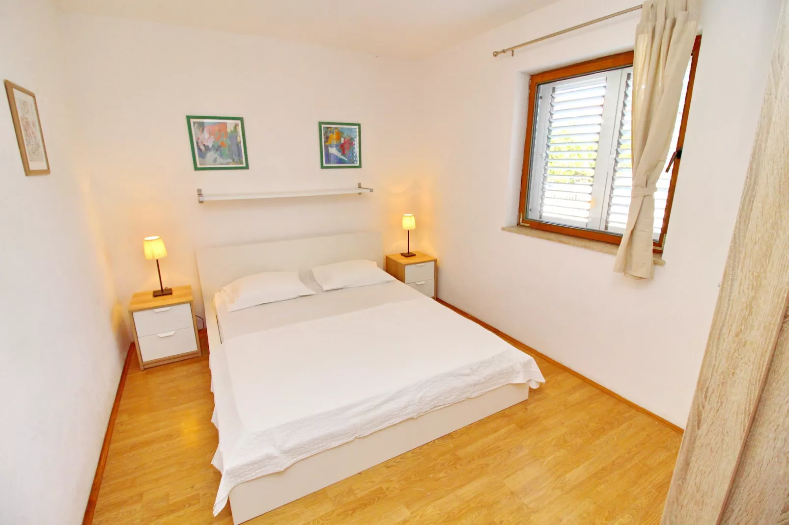 Apartments Marković Orebić-  Two Bedroom Apartment with Terrace and Garden View (A1)-Slaapkamer