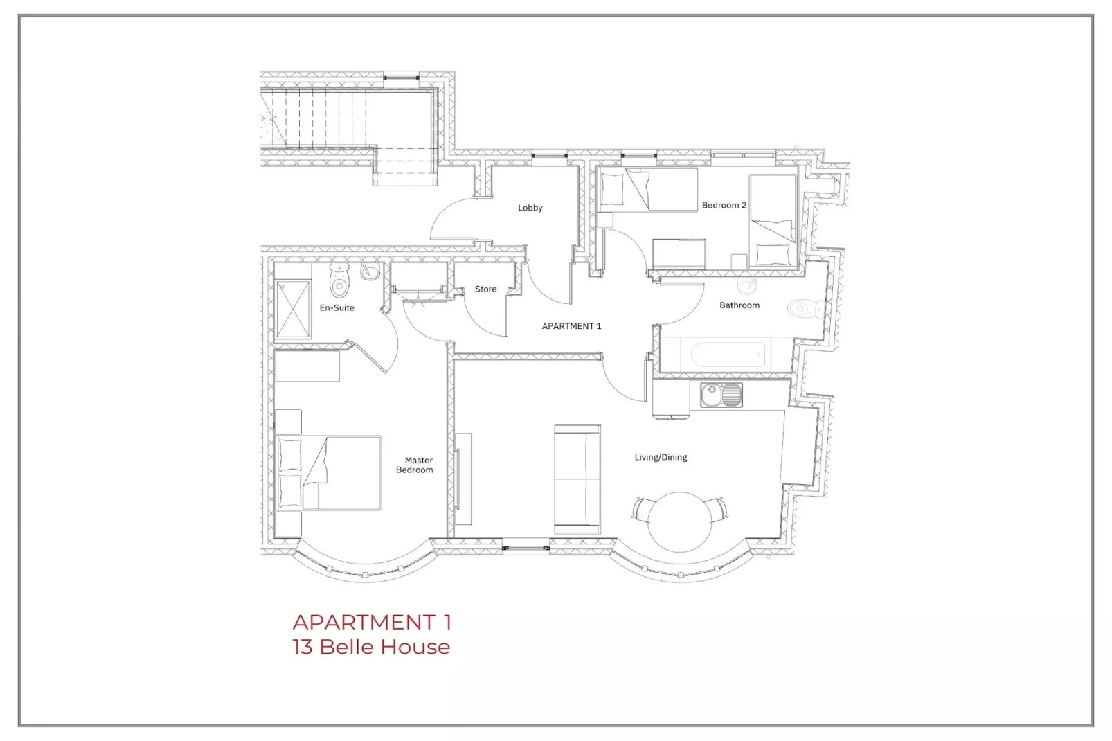 Belle House, Apt 1-Plattegrond