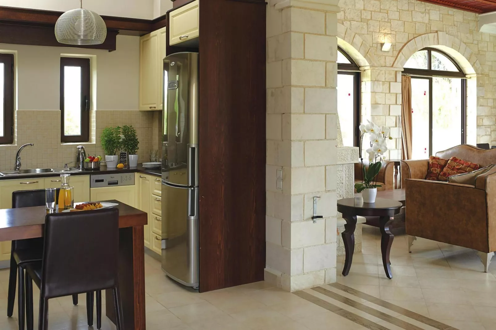 Caldera Villas Platanias - 2-bedroom Villa 180 qm-Woonkamer