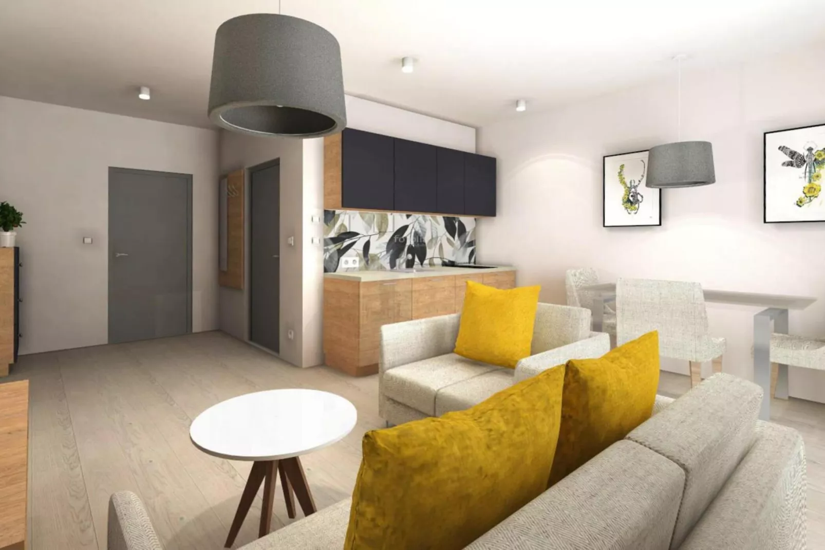 Apartamenty przy Nadmorskiej 104 38m2 Grzybowo-Woonkamer