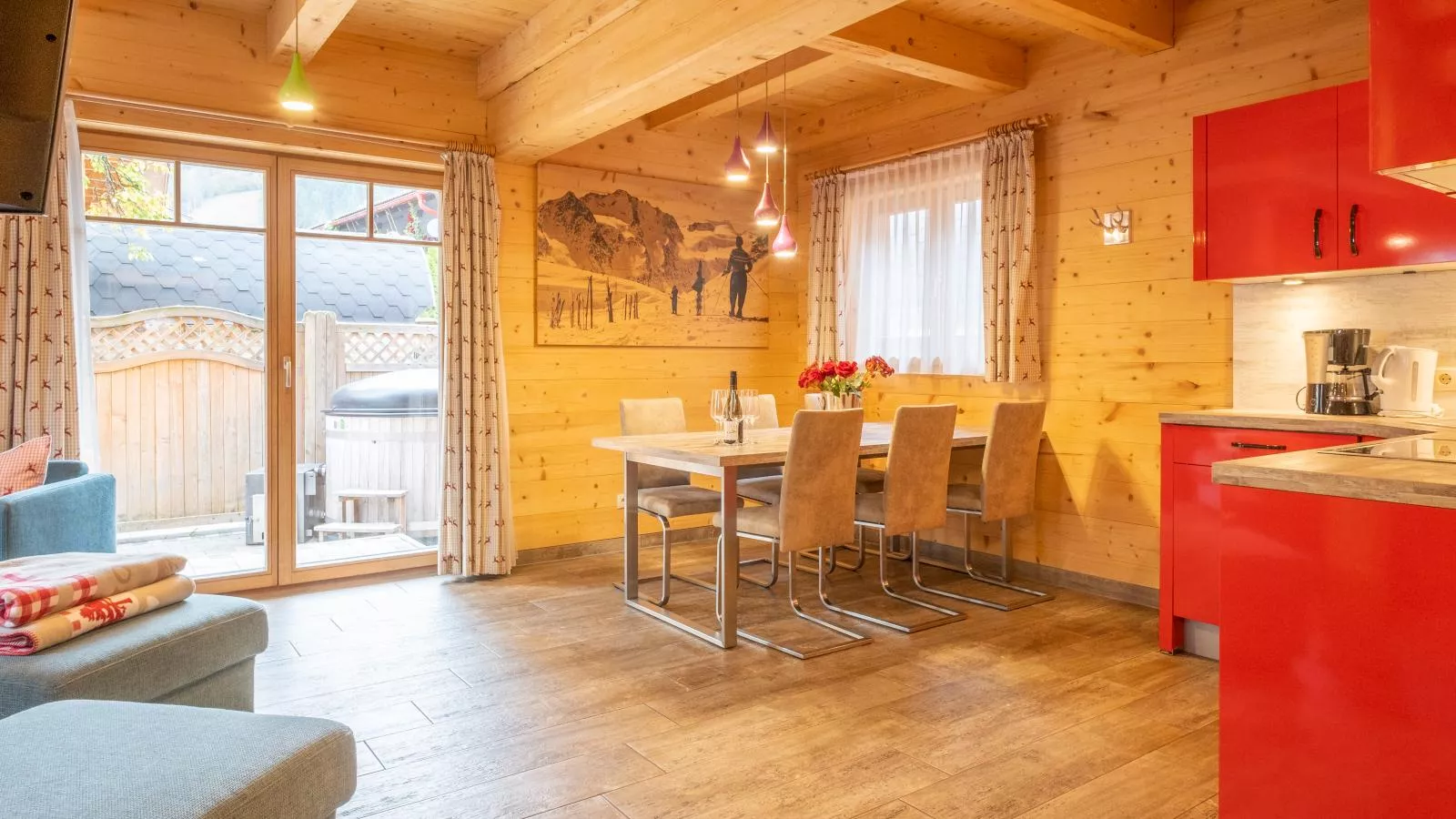 Luxury Lodge Kaprun XL-Eetkamer