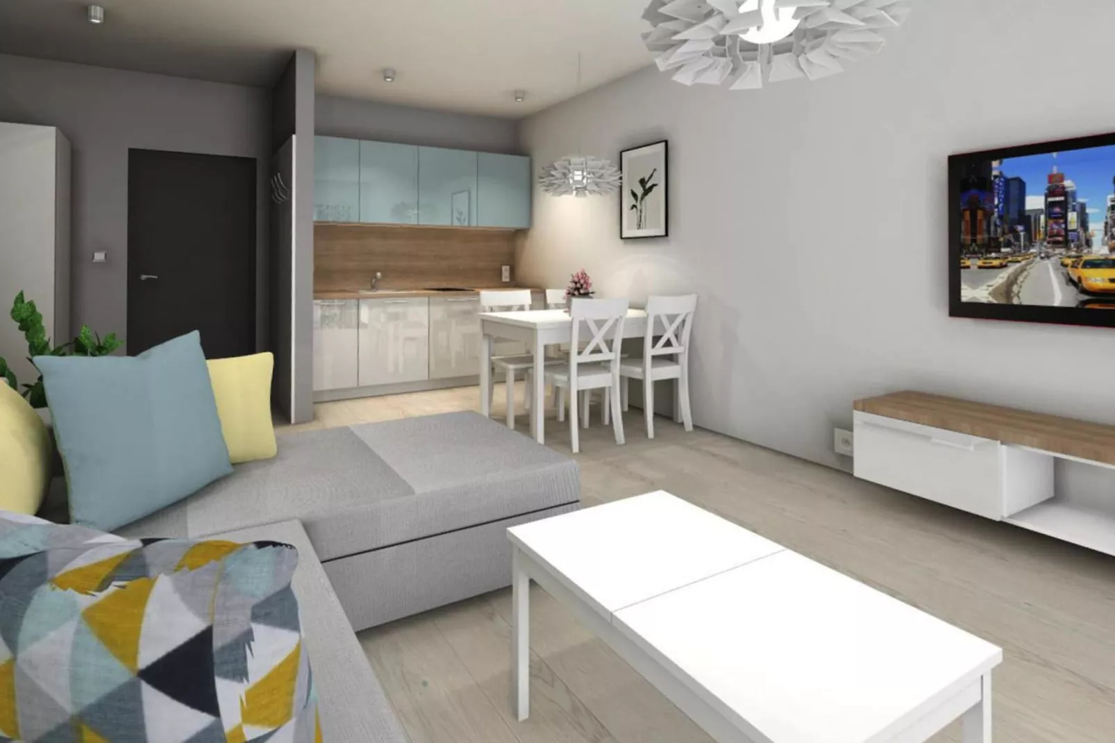 Apartamenty przy Nadmorskiej 104 38m2 Grzybowo-Woonkamer